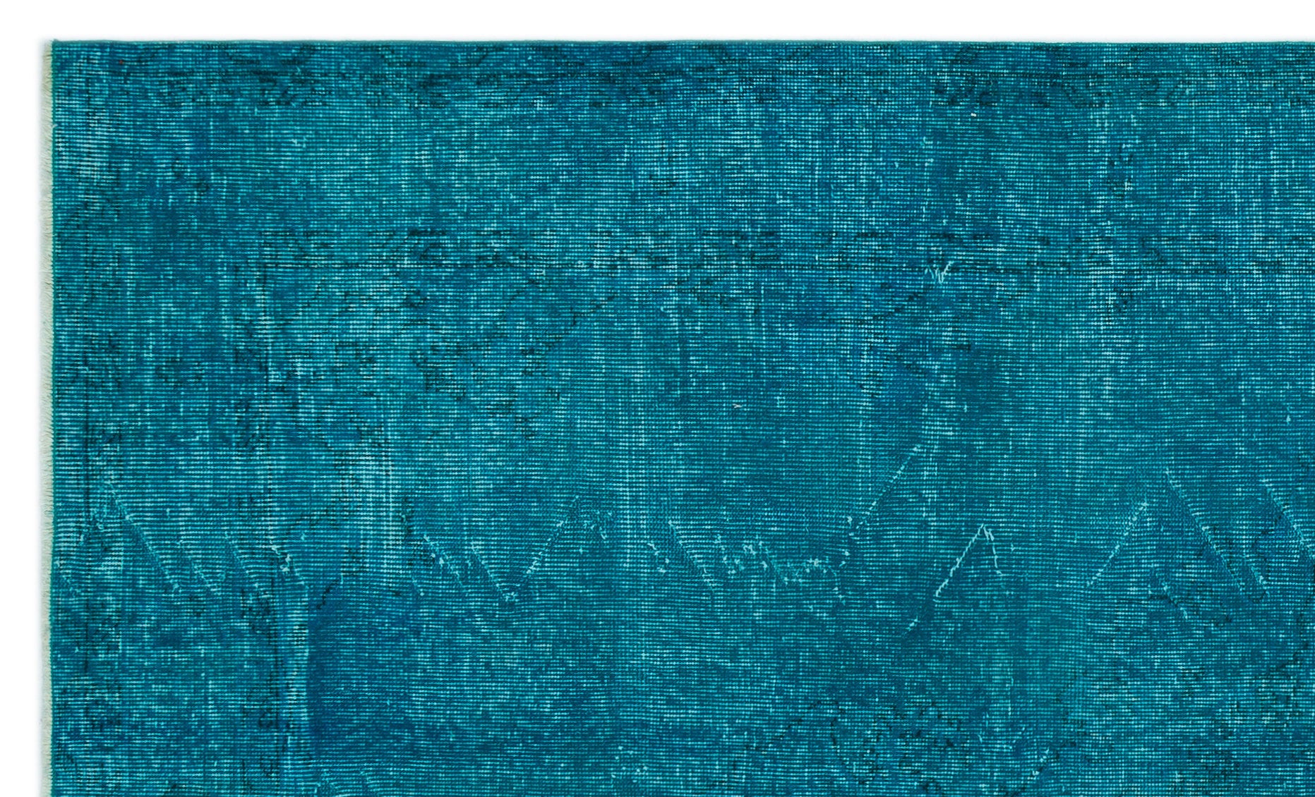 Turquoise  Over Dyed Vintage Rug 5'3'' x 8'7'' ft 159 x 262 cm