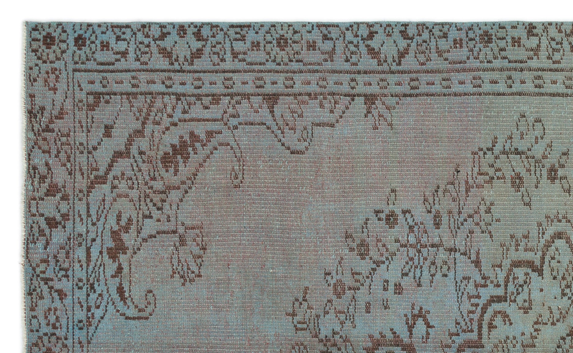 Blue Over Dyed Vintage Rug 5'2'' x 8'8'' ft 158 x 264 cm