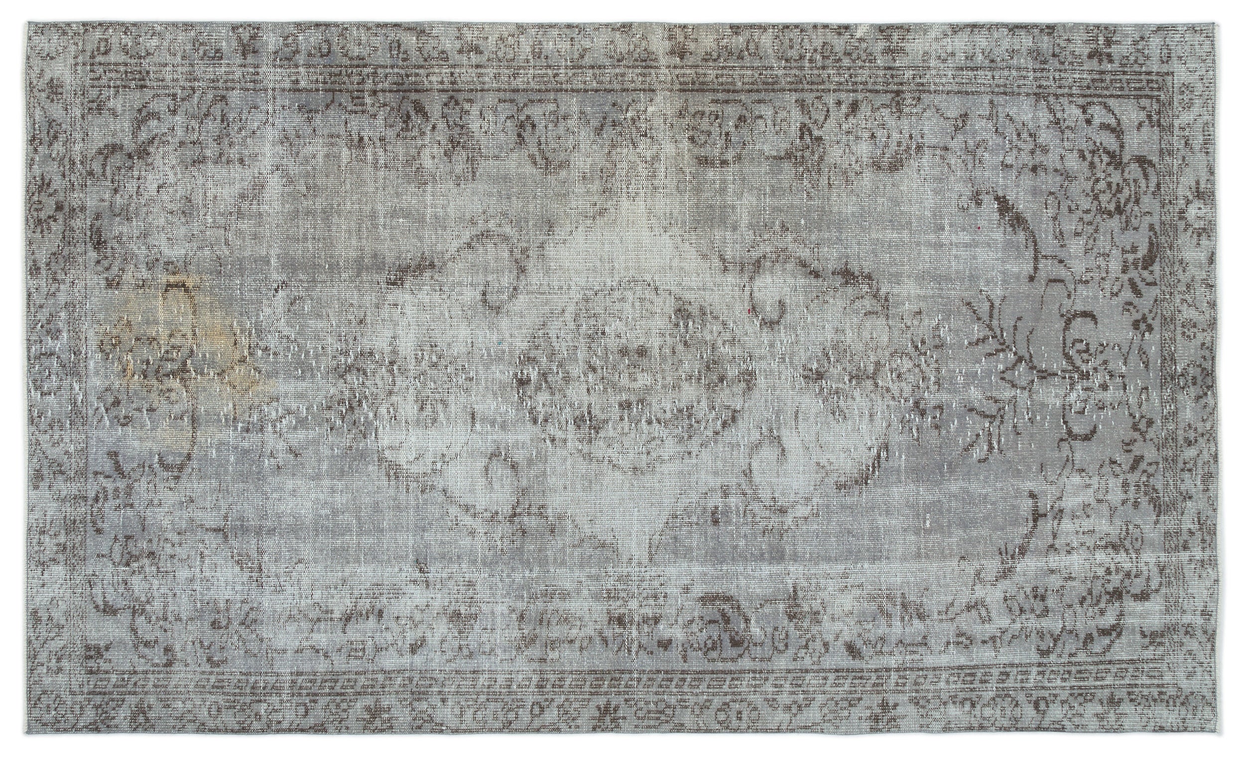 Gray Over Dyed Vintage Rug 5'3'' x 8'11'' ft 160 x 271 cm