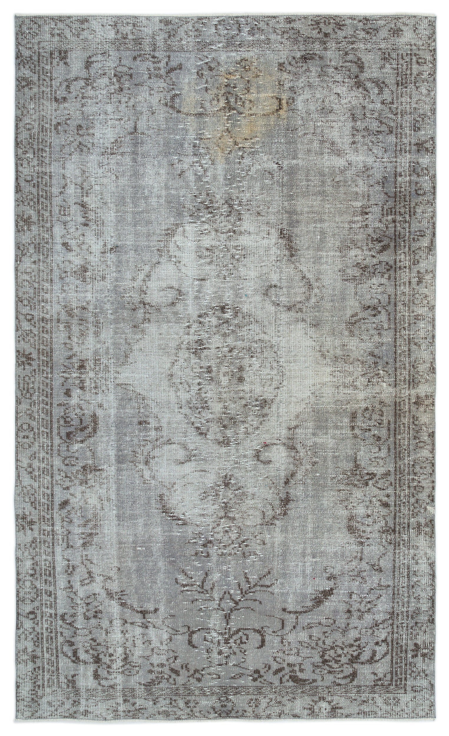 Gray Over Dyed Vintage Rug 5'3'' x 8'11'' ft 160 x 271 cm