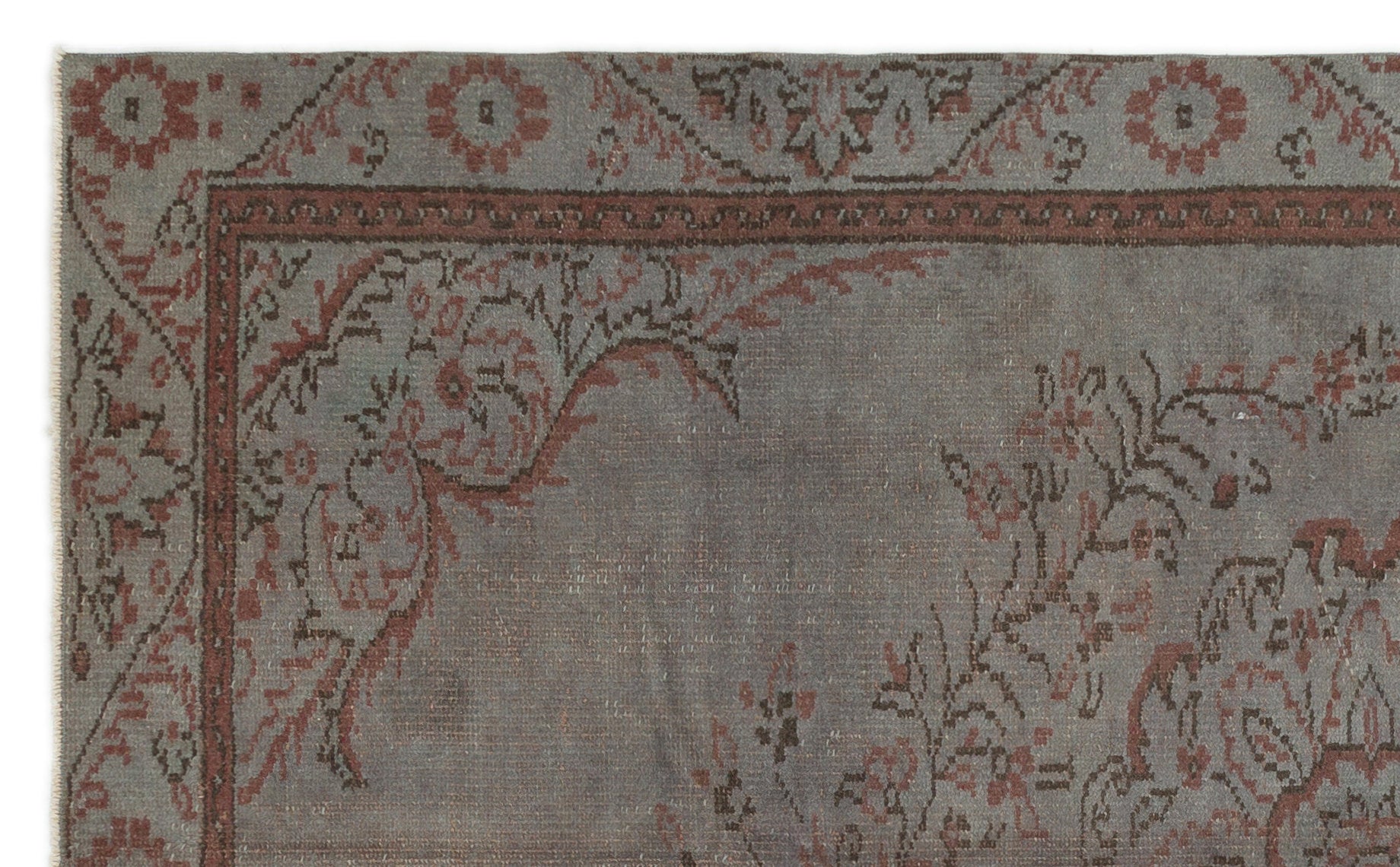 Gray Over Dyed Vintage Rug 5'3'' x 8'5'' ft 161 x 257 cm