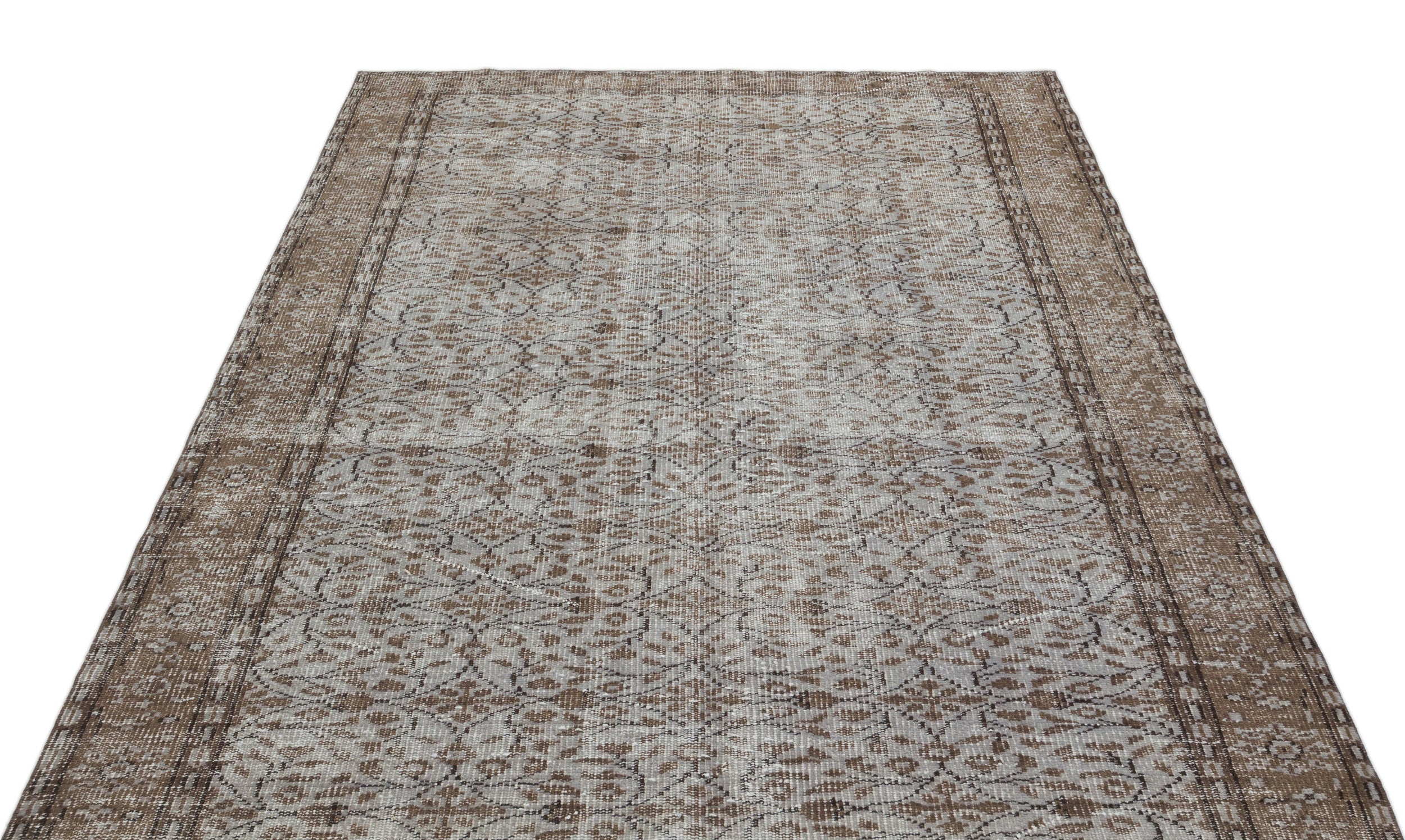 Gray Over Dyed Vintage Rug 5'3'' x 8'8'' ft 159 x 264 cm