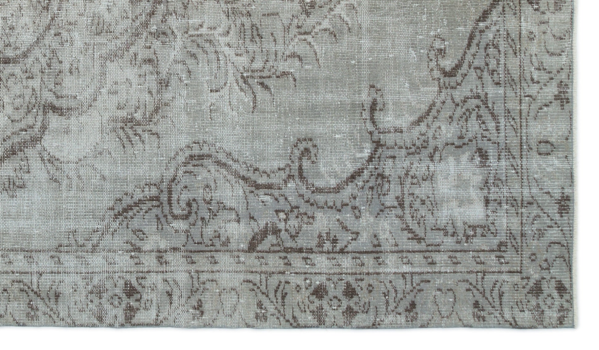 Gray Over Dyed Vintage Rug 5'3'' x 8'11'' ft 159 x 273 cm
