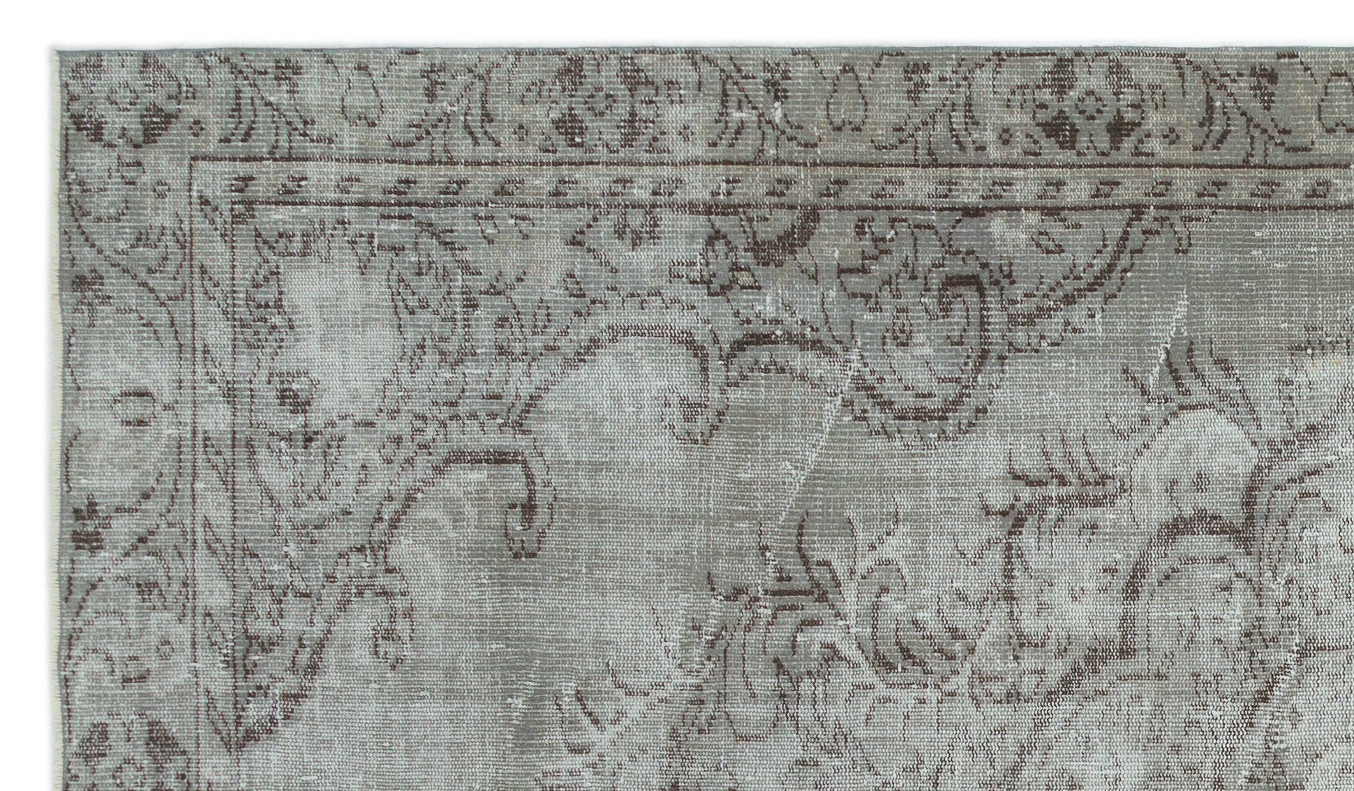 Gray Over Dyed Vintage Rug 5'3'' x 8'11'' ft 159 x 273 cm