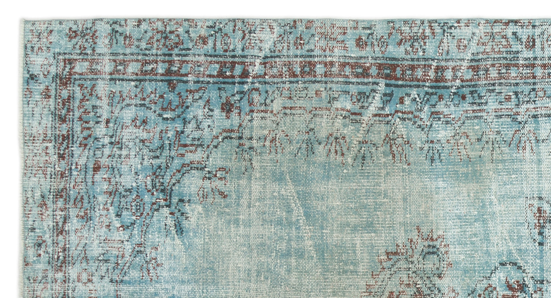 Blue Over Dyed Vintage Rug 4'9'' x 8'6'' ft 146 x 260 cm