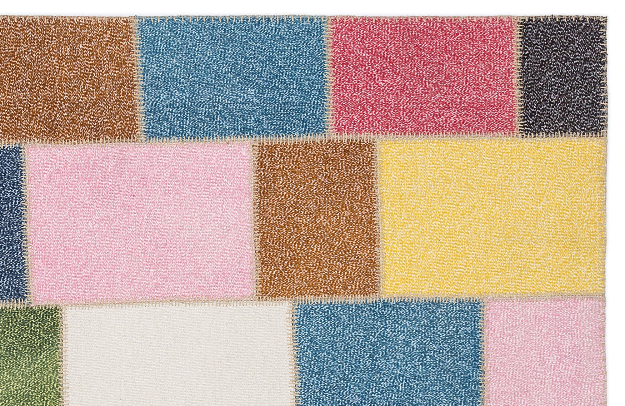 Mixed Over Dyed Patchwork Unique Rug 5'3'' x 7'7'' ft 160 x 230 cm