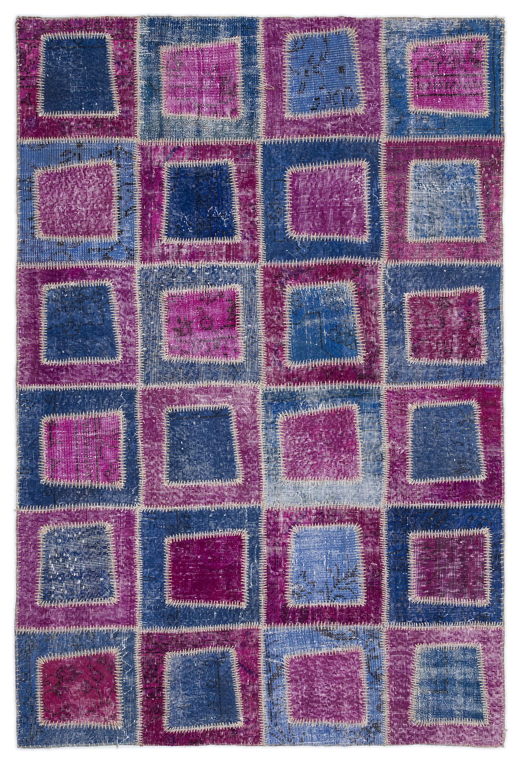 Pink Over Dyed Patchwork Unique Rug 5'3'' x 7'7'' ft 160 x 230 cm