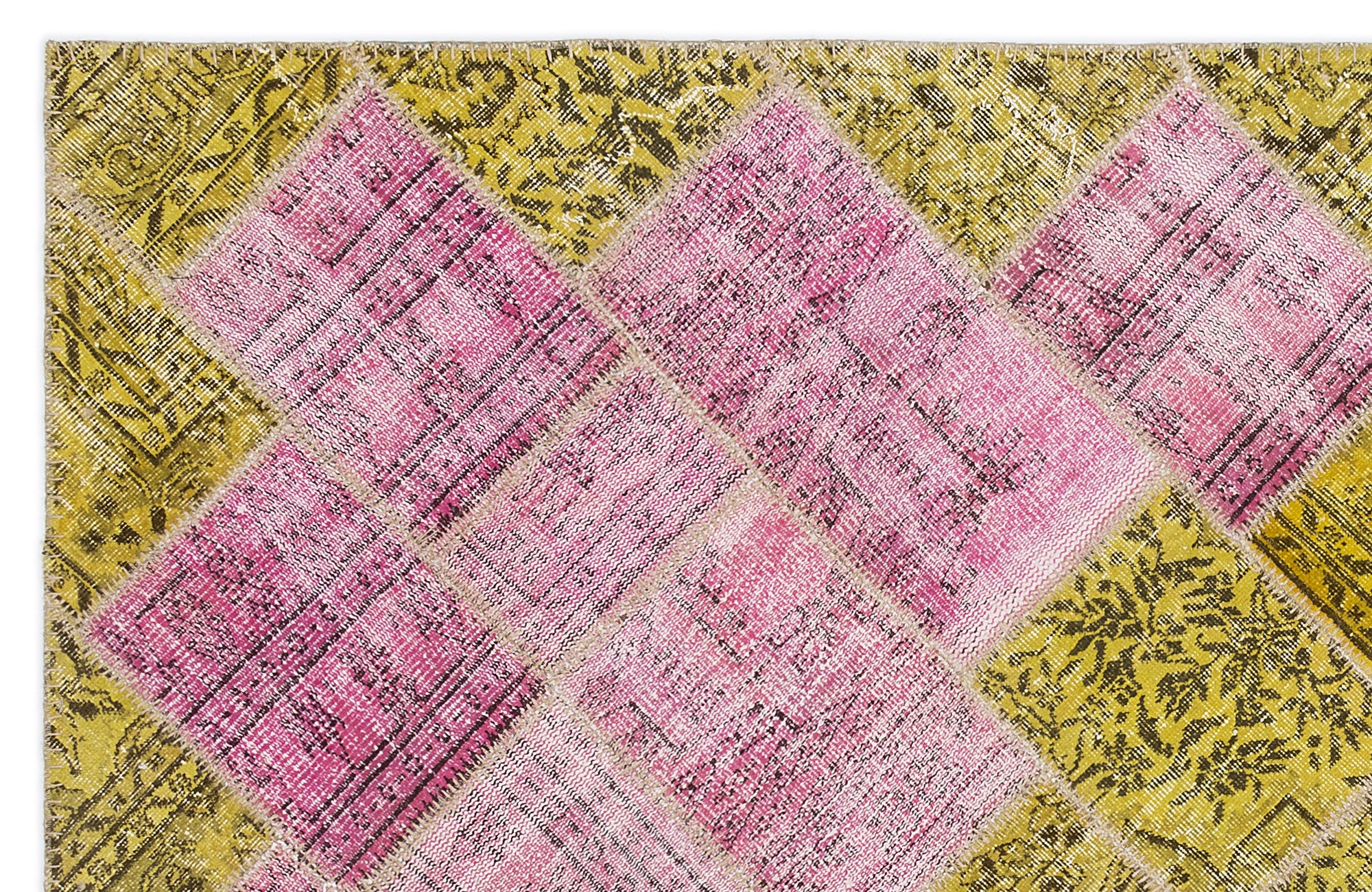 Mixed Over Dyed Patchwork Unique Rug 5'3'' x 7'7'' ft 160 x 230 cm