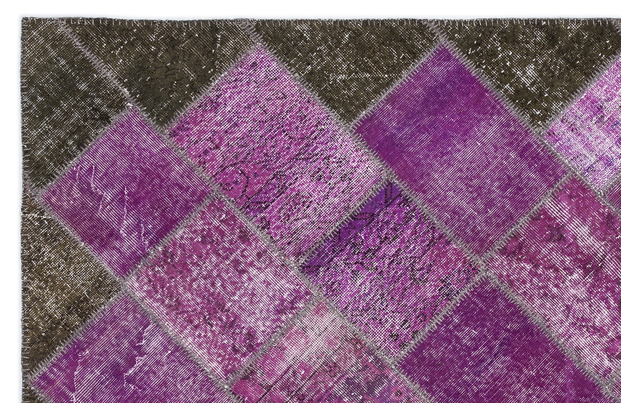 Mixed Over Dyed Patchwork Unique Rug 5'3'' x 7'7'' ft 160 x 230 cm