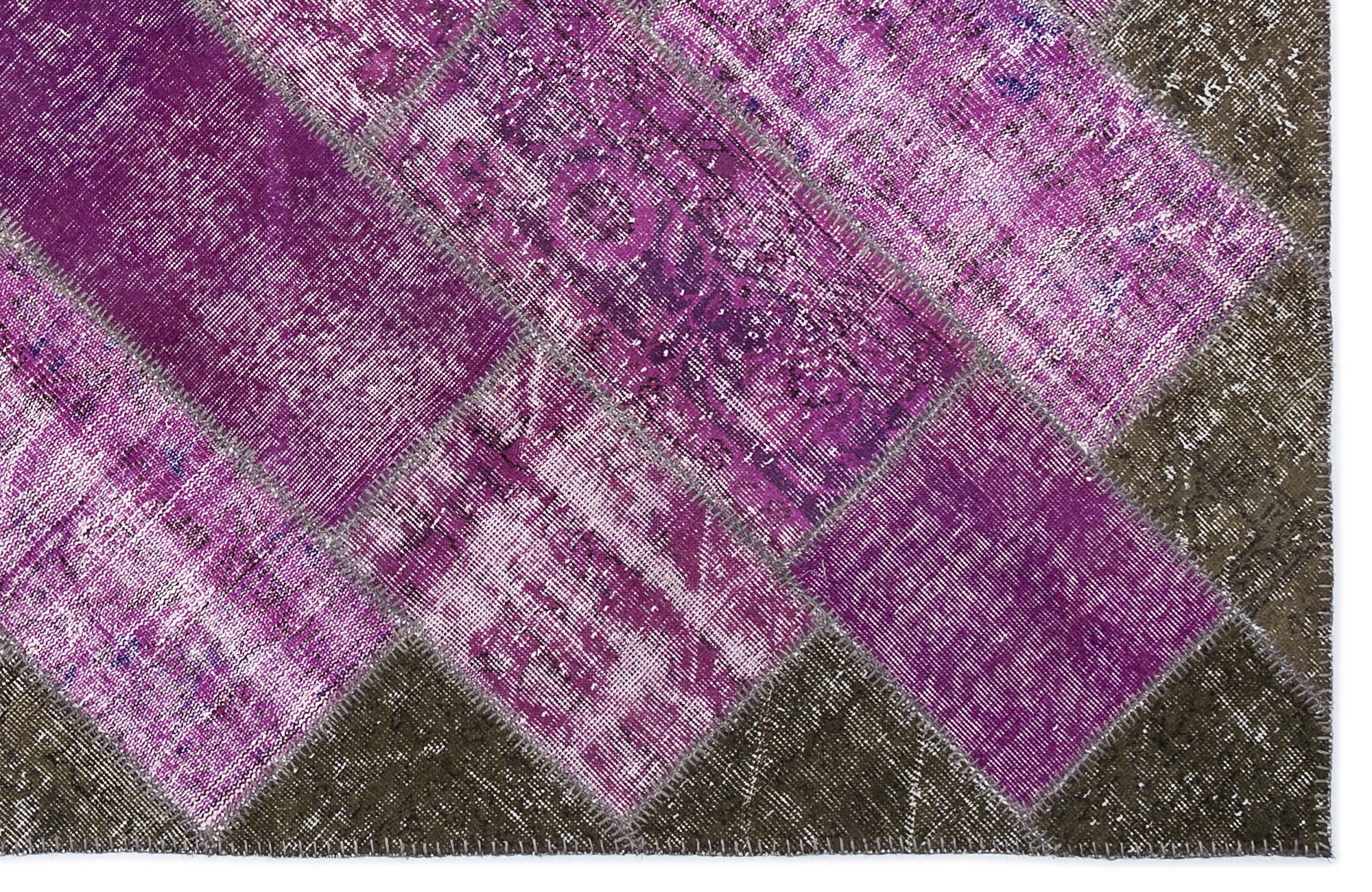 Mixed Over Dyed Patchwork Unique Rug 5'3'' x 7'7'' ft 160 x 230 cm