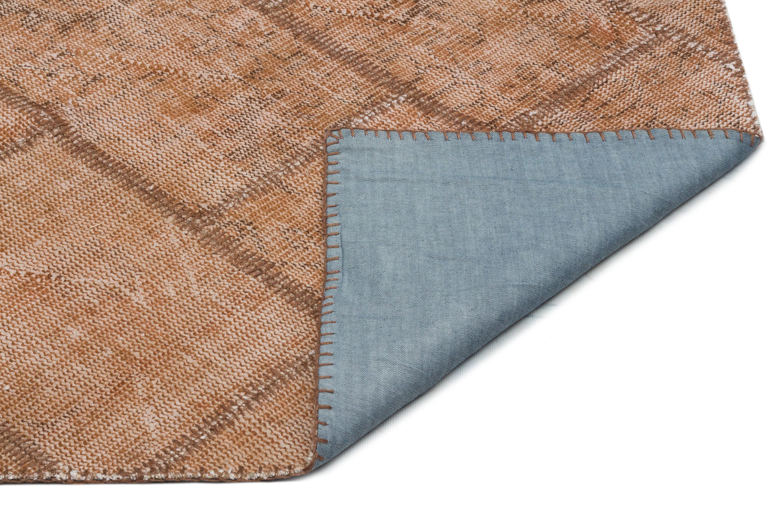 Brown Over Dyed Patchwork Unique Rug 5'1'' x 7'7'' ft 154 x 230 cm