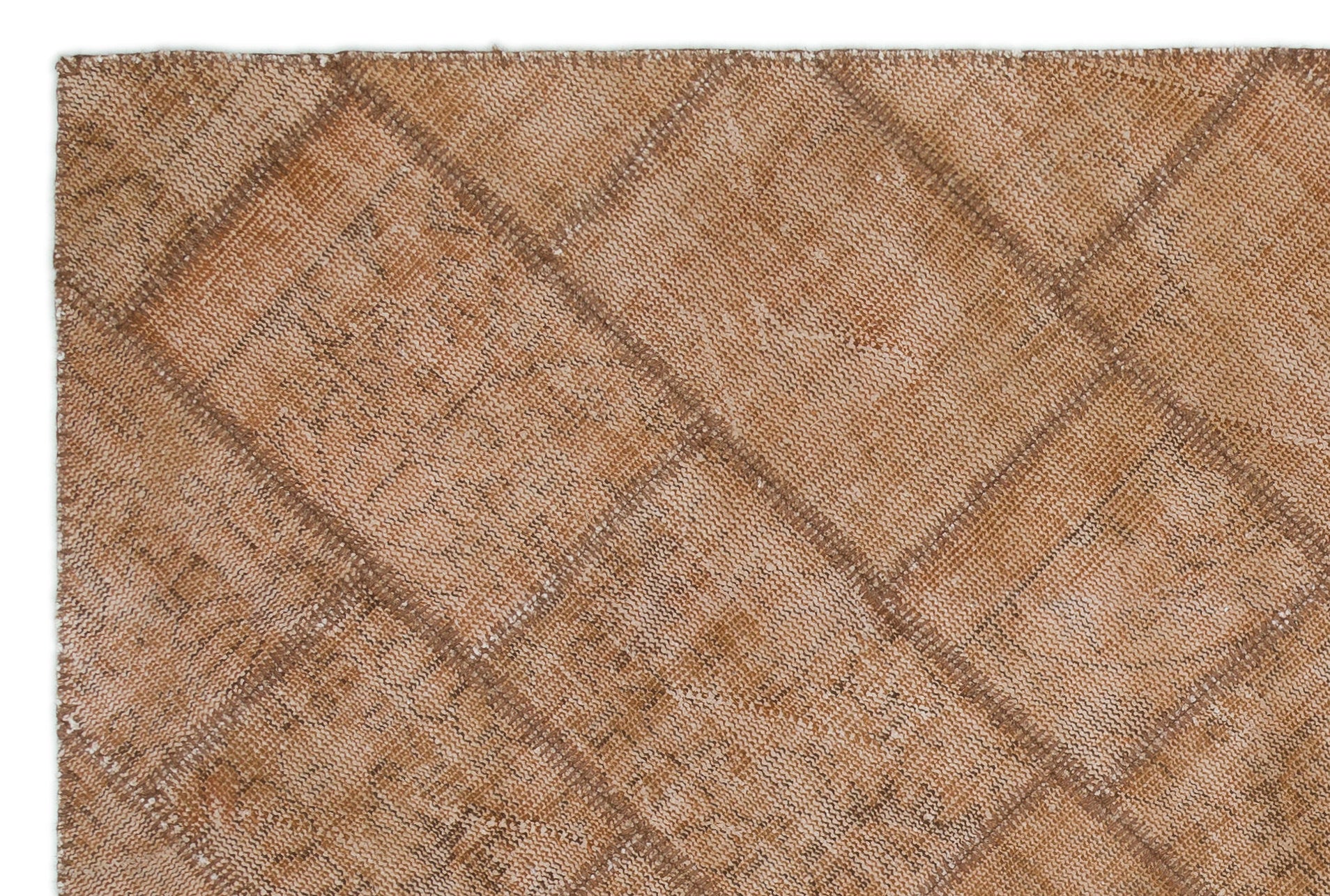 Brown Over Dyed Patchwork Unique Rug 5'1'' x 7'7'' ft 154 x 230 cm