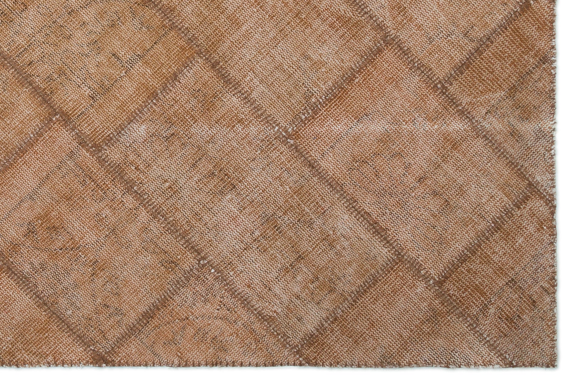 Brown Over Dyed Patchwork Unique Rug 5'1'' x 7'7'' ft 154 x 230 cm