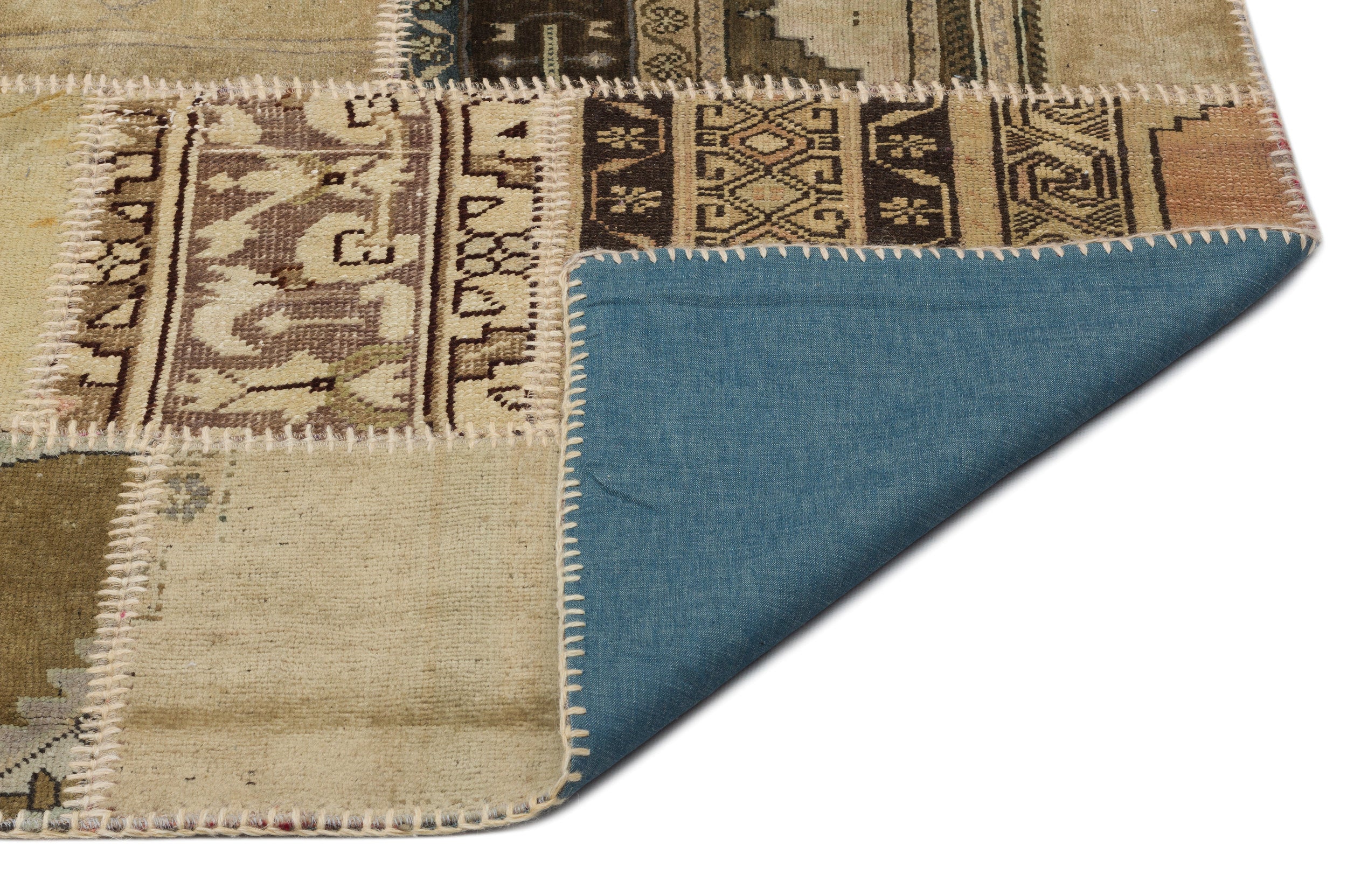 Anatolia Over Dyed Patchwork Unique Rug 5'3'' x 7'7'' ft 160 x 230 cm