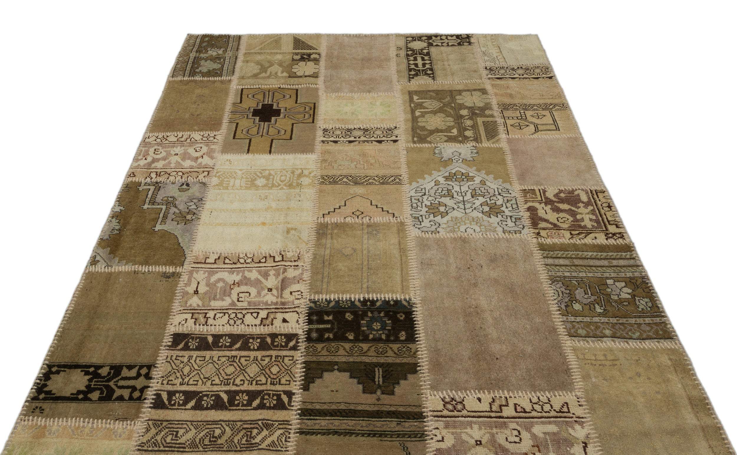 Anatolia Over Dyed Patchwork Unique Rug 5'3'' x 7'7'' ft 160 x 230 cm