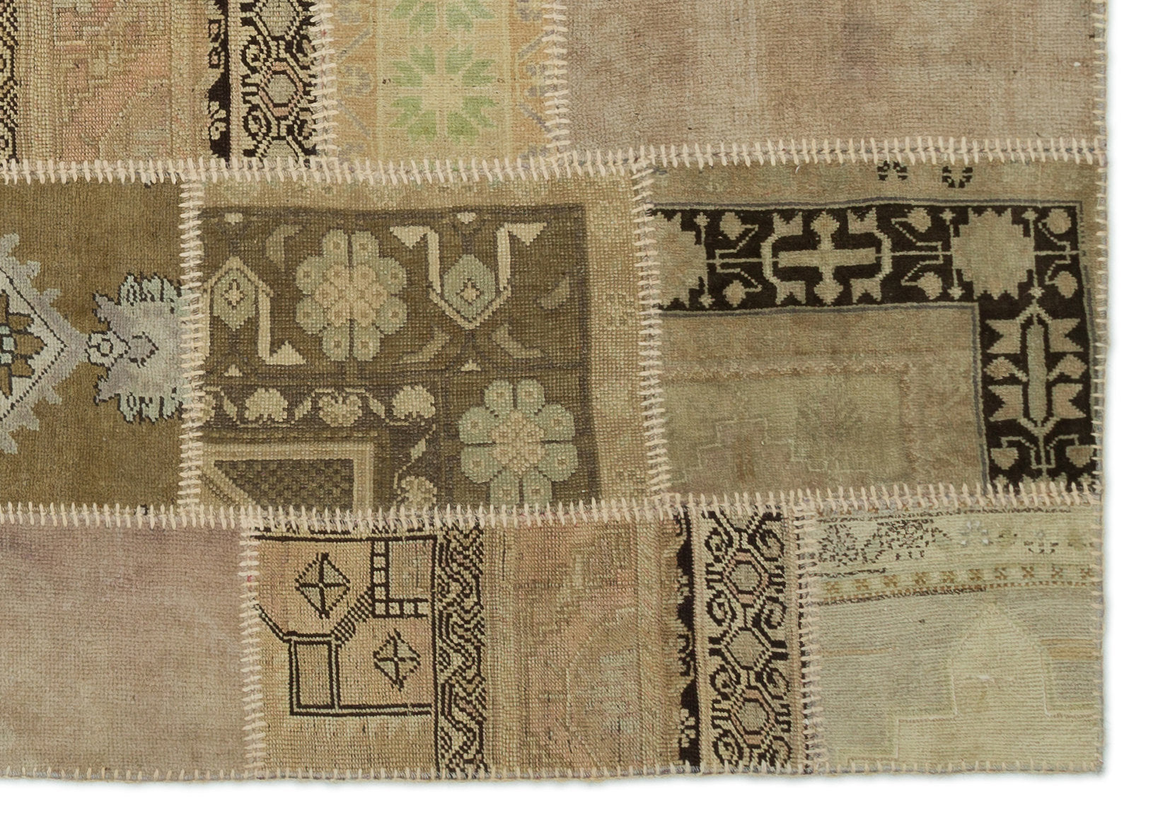 Anatolia Over Dyed Patchwork Unique Rug 5'3'' x 7'7'' ft 160 x 230 cm