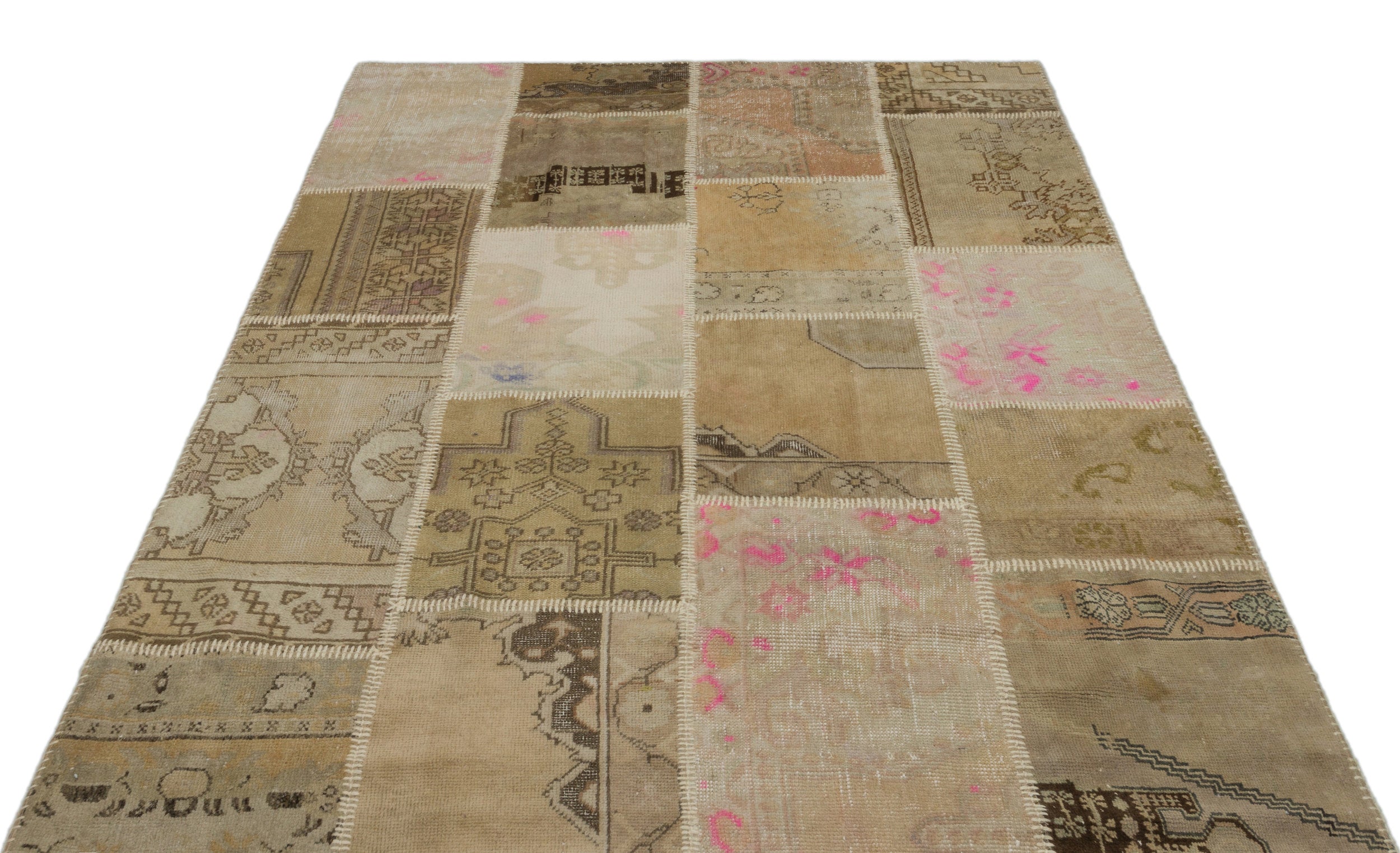Anatolia Over Dyed Patchwork Unique Rug 5'3'' x 7'7'' ft 160 x 230 cm