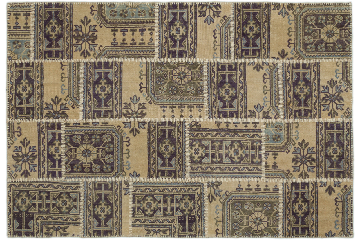 Natural Anatolium Patchwork Rug 5'3'' x 7'7'' ft 160 x 230 cm
