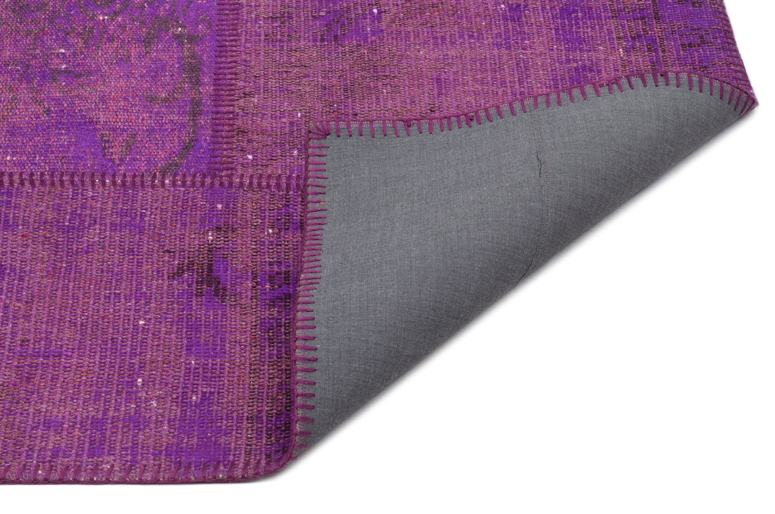Purple Over Dyed Patchwork Unique Rug 5'3'' x 7'7'' ft 160 x 230 cm