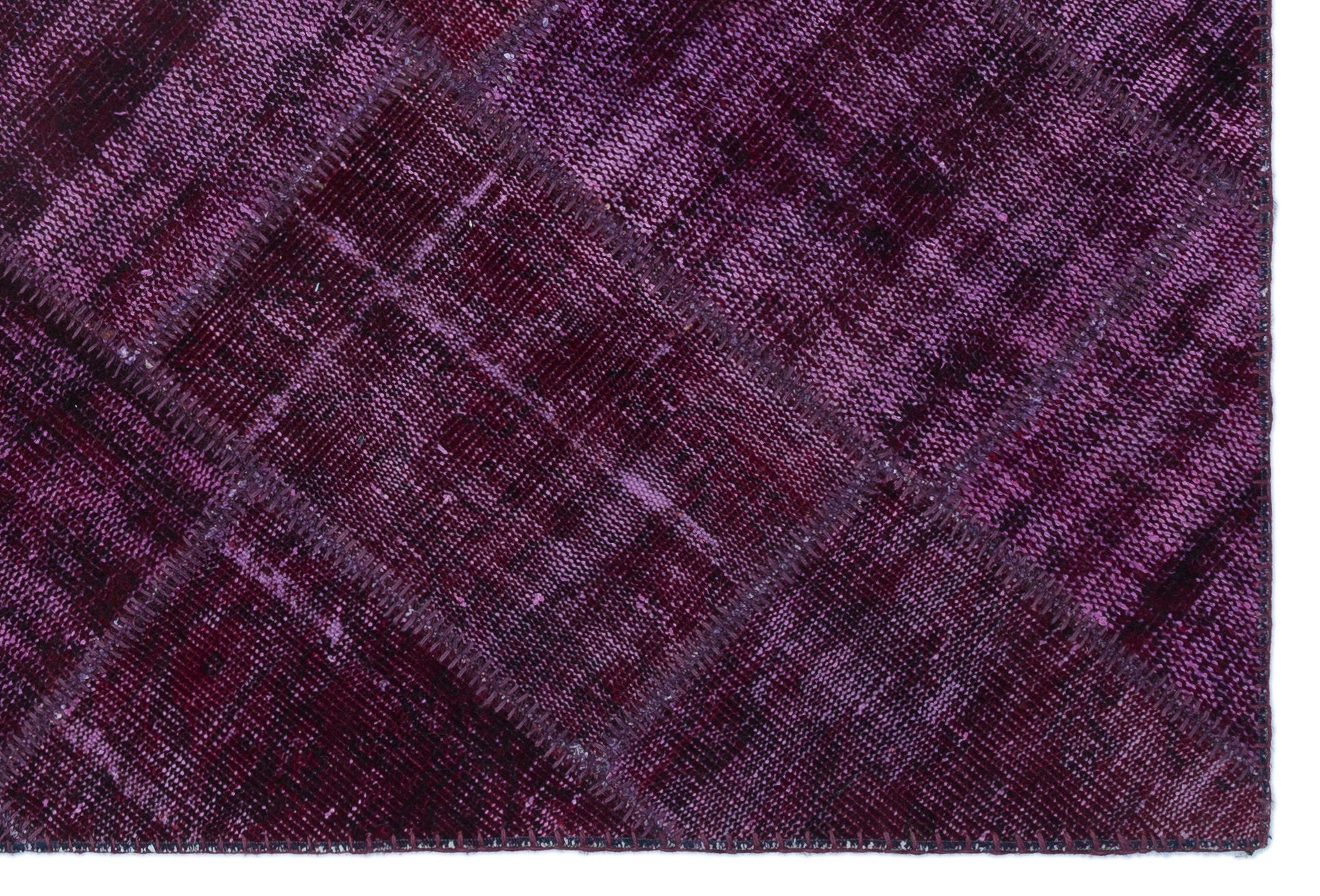 Purple Over Dyed Patchwork Unique Rug 3'11'' x 5'11'' ft 120 x 180 cm