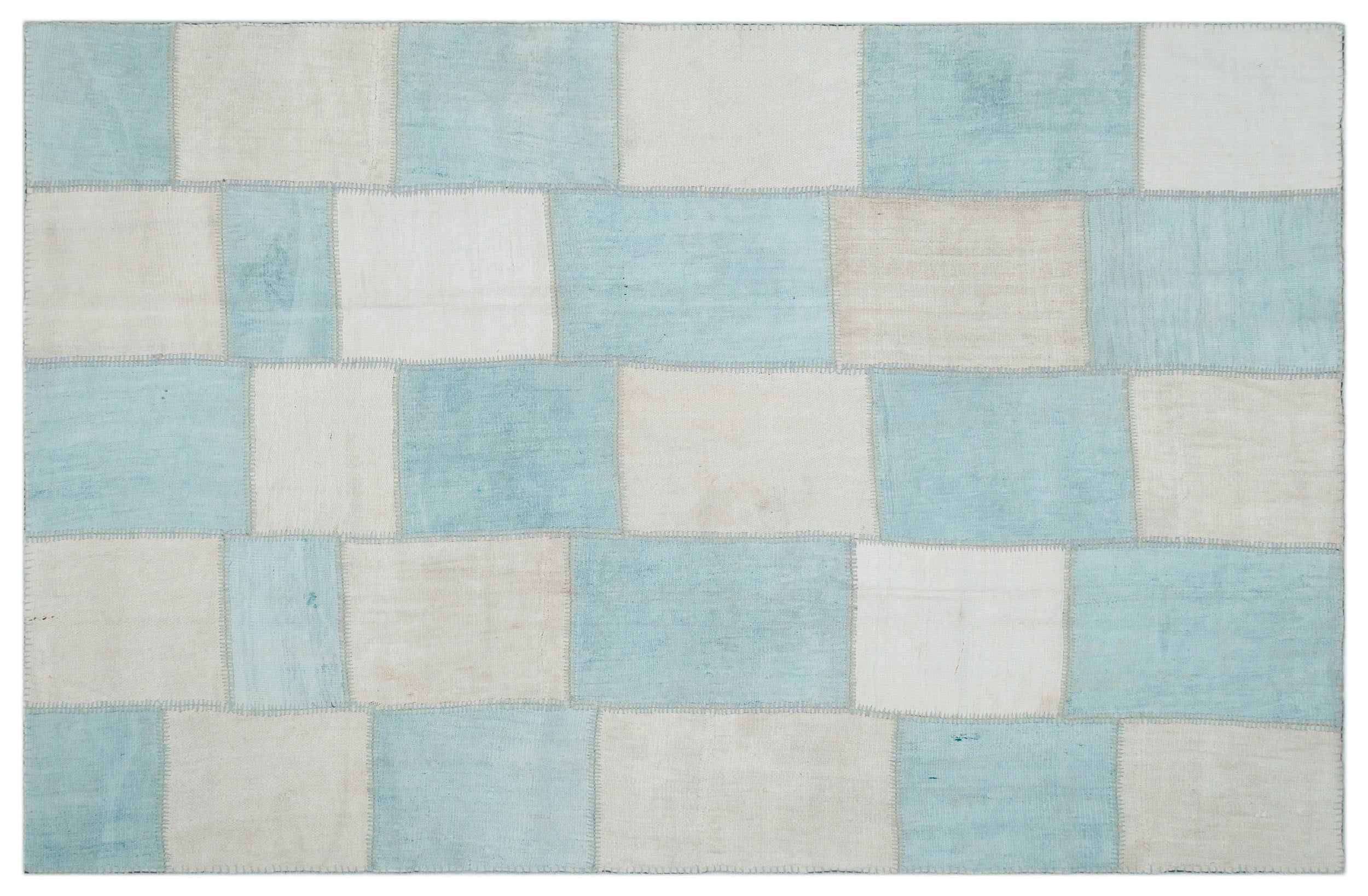 Mixed Over Dyed Kilim Patchwork Unique Rug 6'4'' x 9'11'' ft 194 x 302 cm