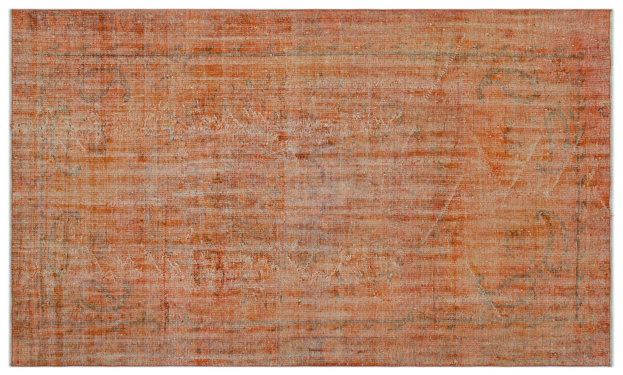 Orange Over Dyed Vintage Rug 5'1'' x 8'6'' ft 156 x 260 cm
