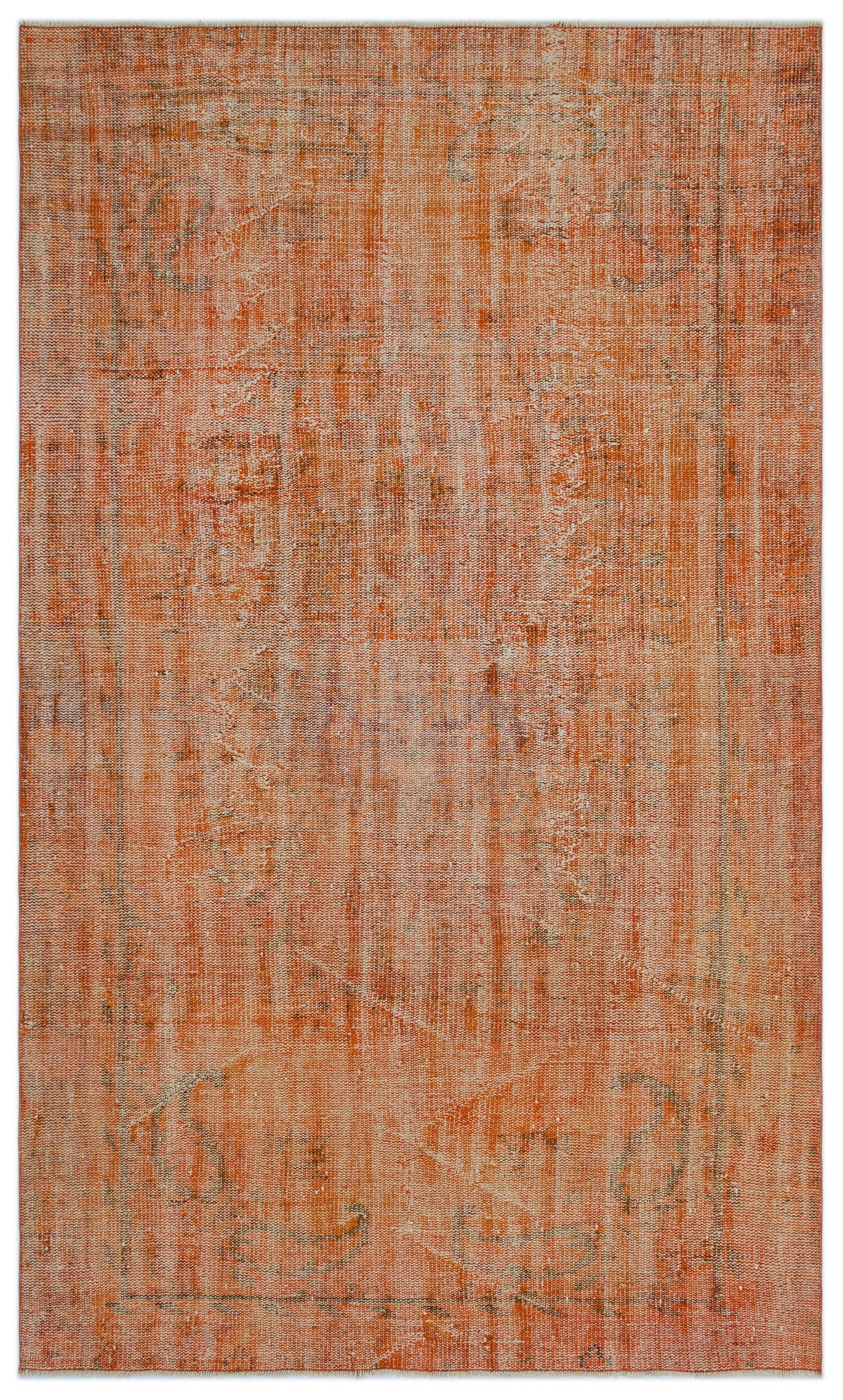 Orange Over Dyed Vintage Rug 5'1'' x 8'6'' ft 156 x 260 cm