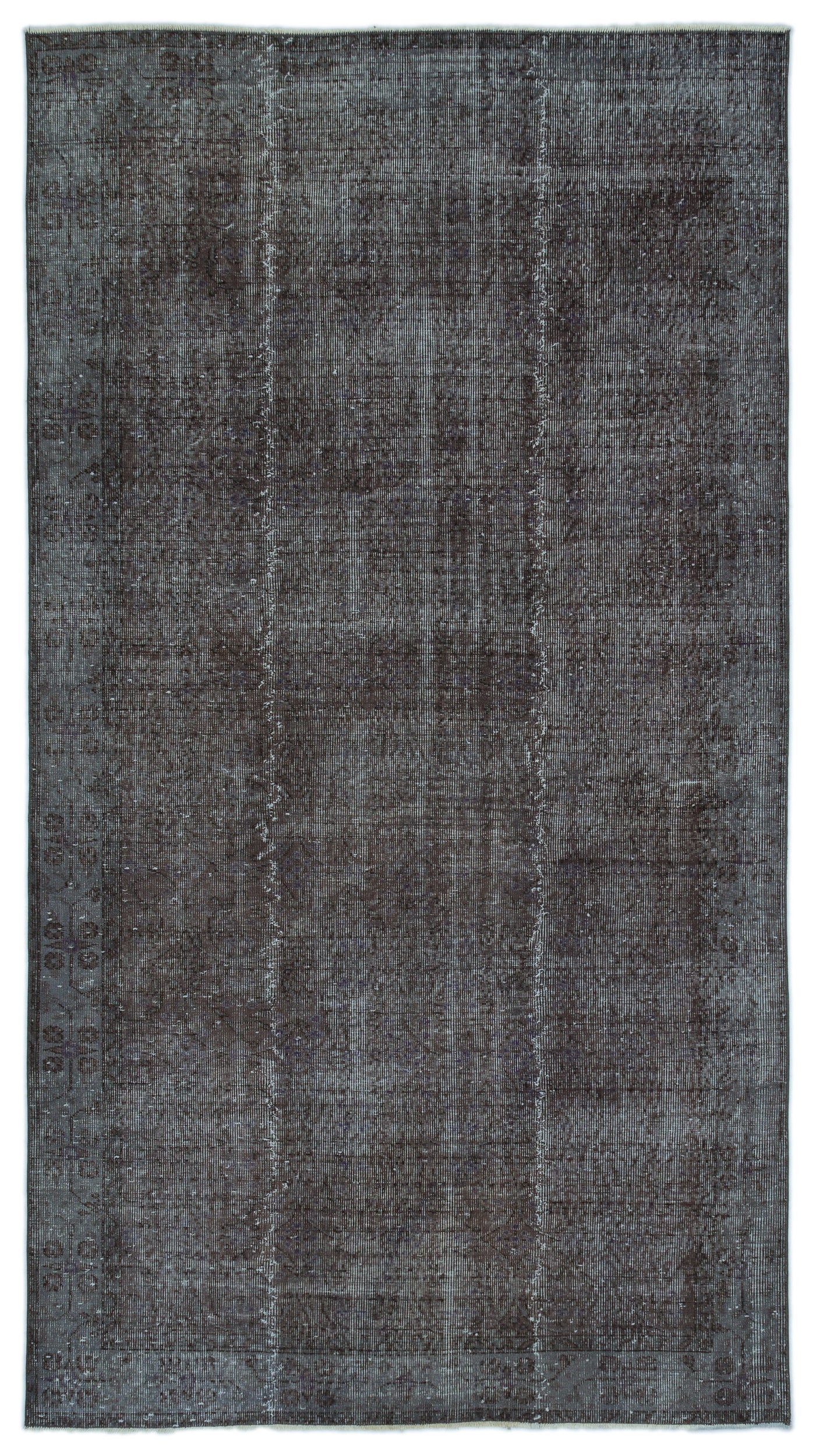 Gray Over Dyed Vintage Rug 4'12'' x 9'0'' ft 152 x 275 cm