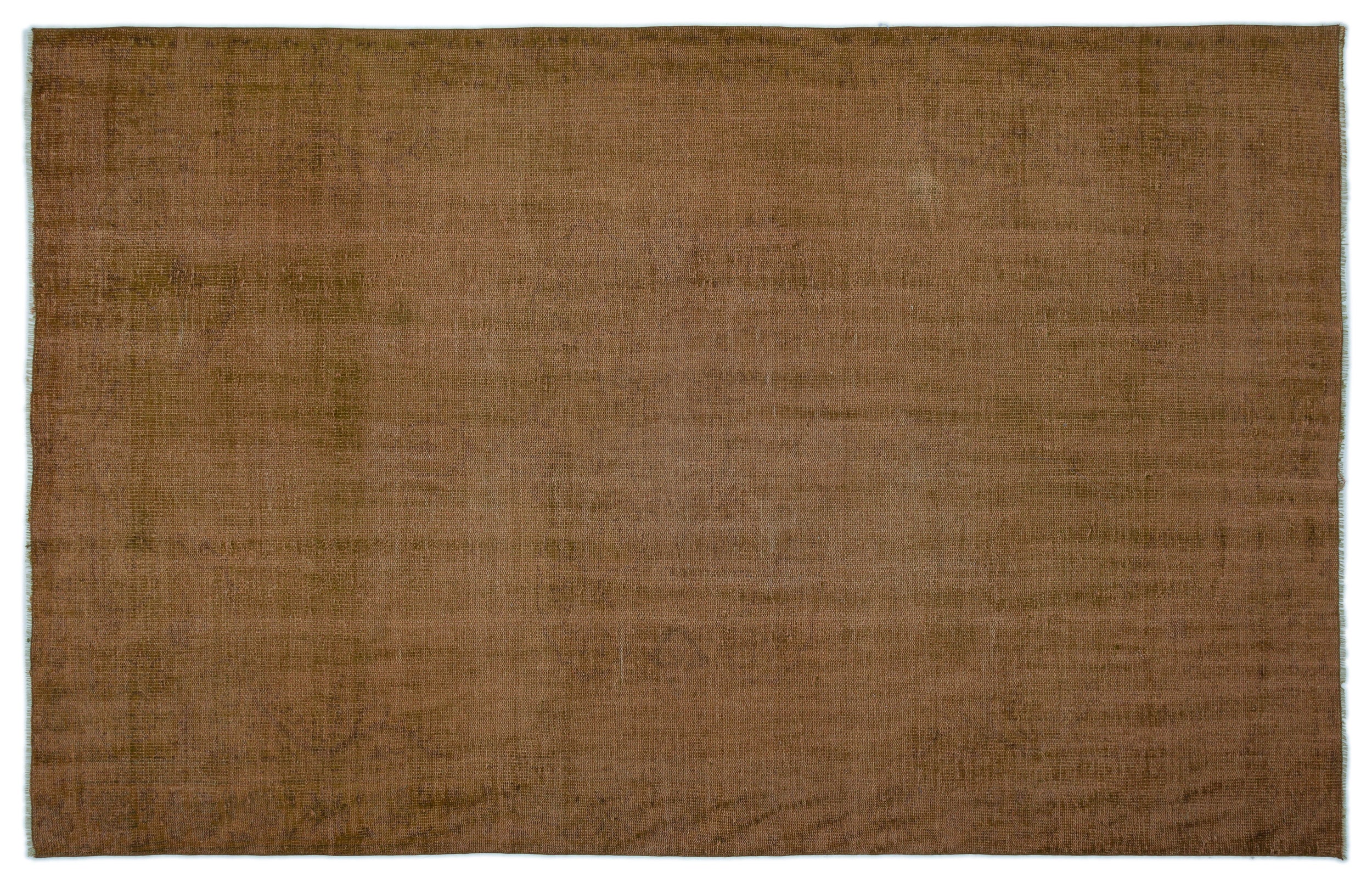 Brown Over Dyed Vintage Rug 5'6'' x 8'7'' ft 168 x 262 cm