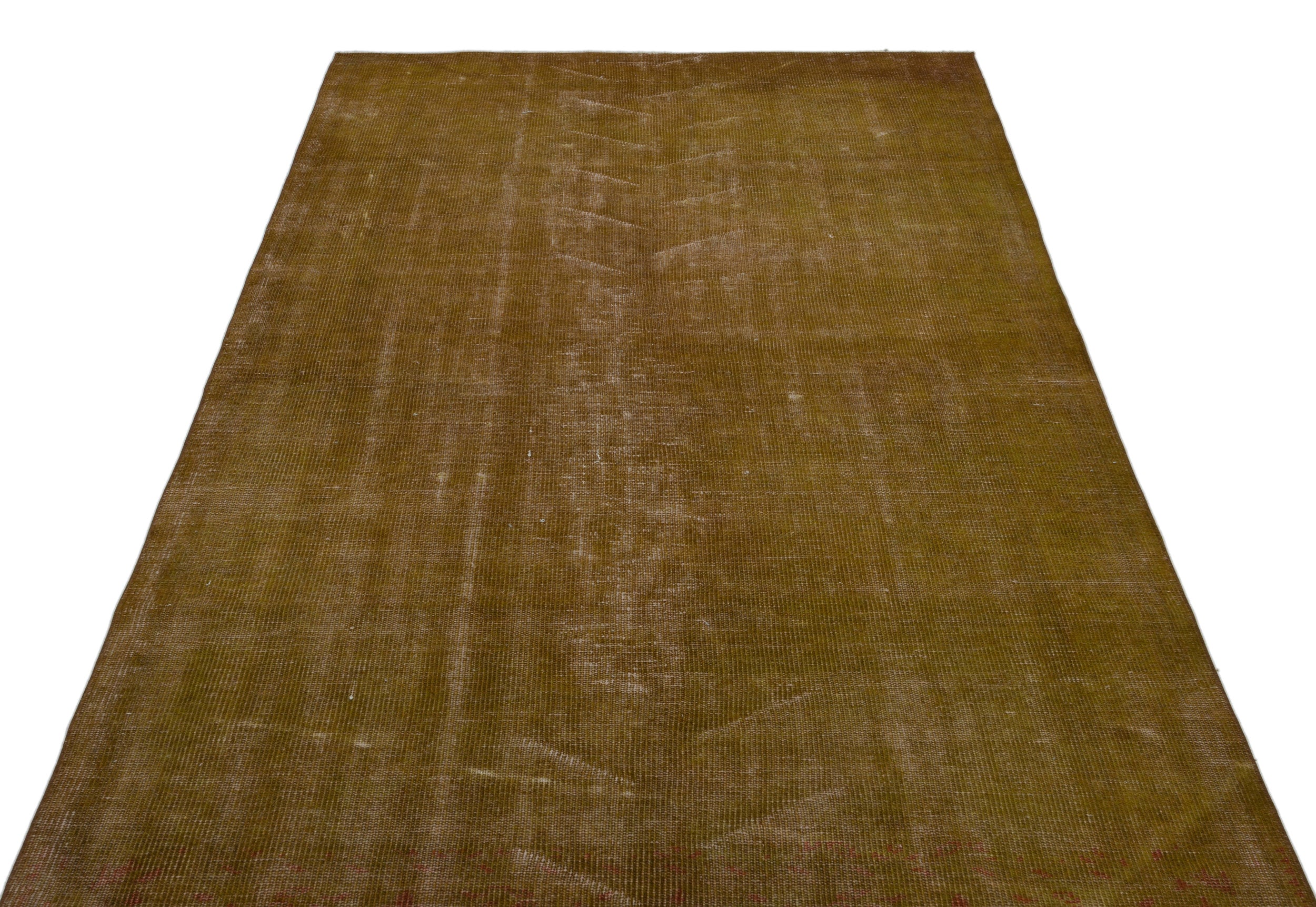 Brown Over Dyed Vintage Rug 5'1'' x 8'6'' ft 155 x 260 cm