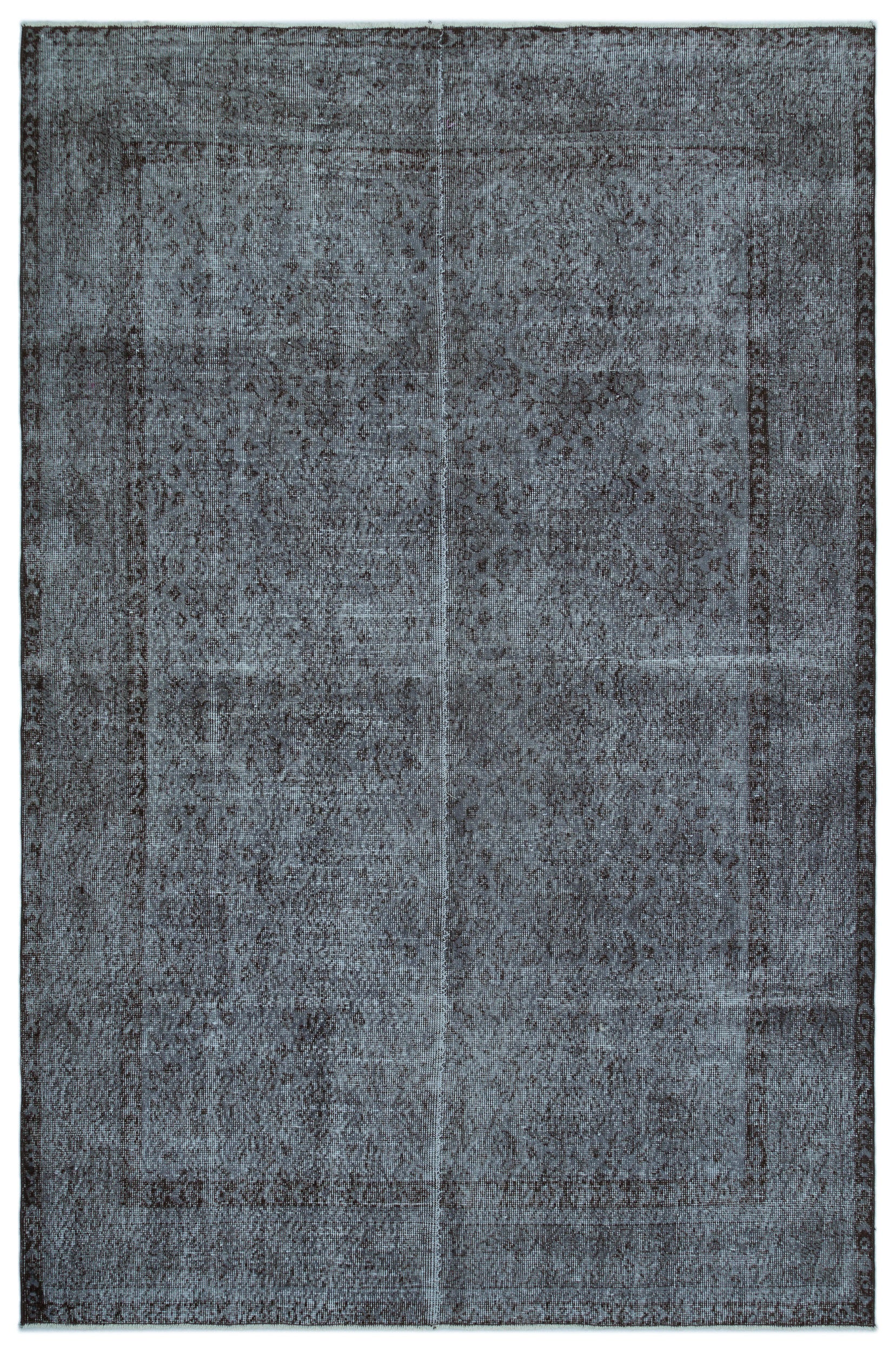 Gray Over Dyed Vintage Rug 5'12'' x 9'4'' ft 182 x 284 cm
