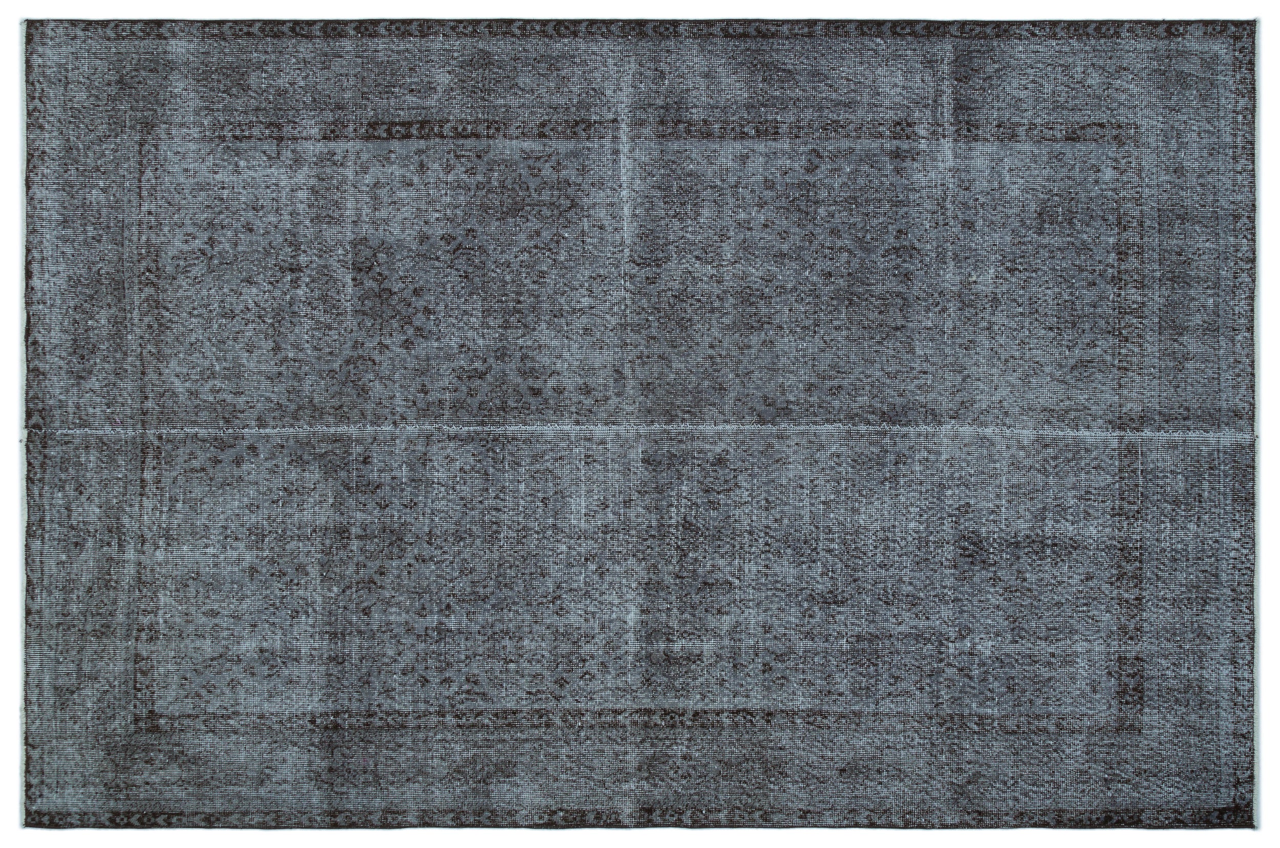 Gray Over Dyed Vintage Rug 5'12'' x 9'4'' ft 182 x 284 cm