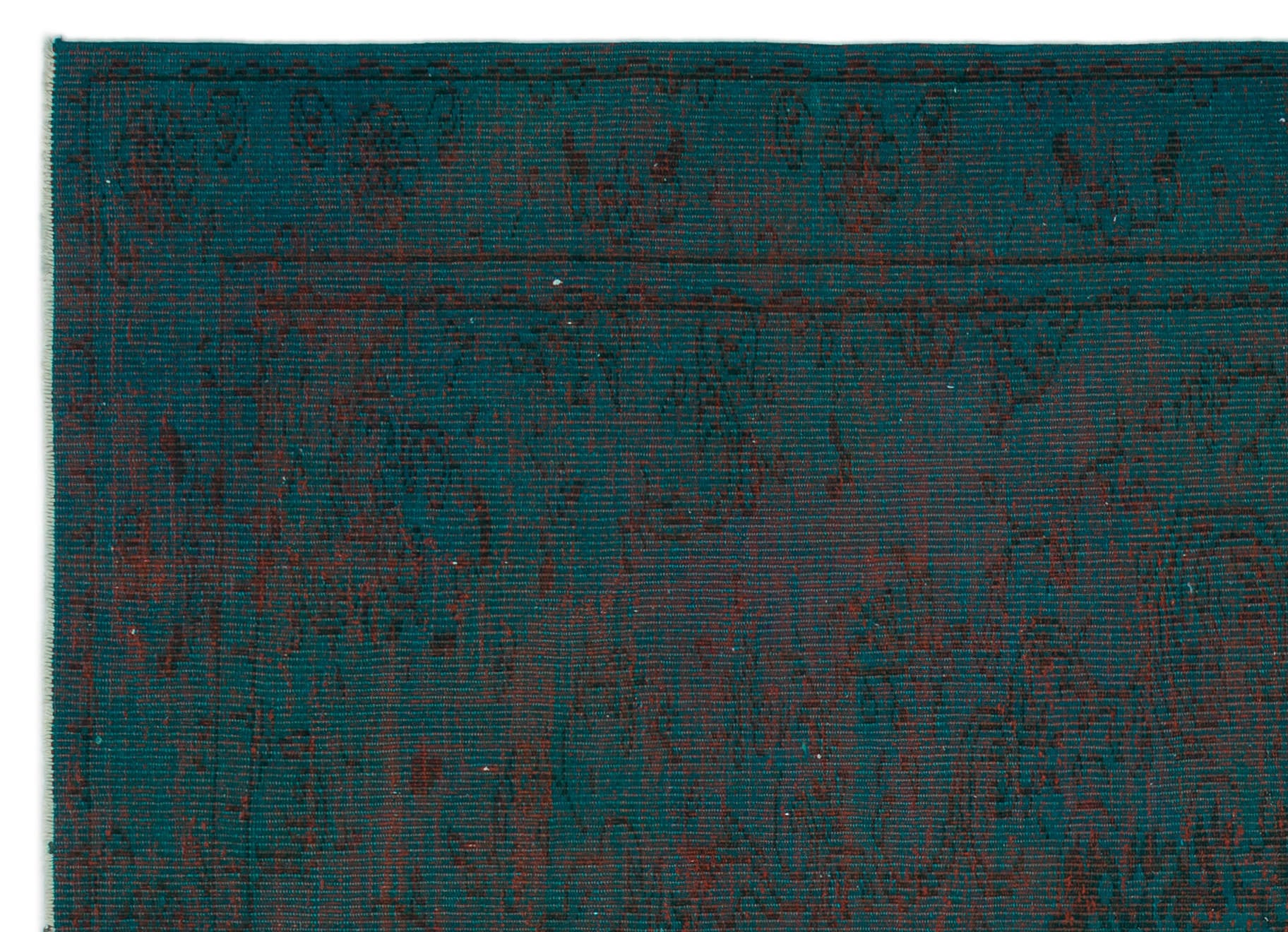 Turquoise  Over Dyed Vintage Rug 5'11'' x 8'6'' ft 181 x 260 cm