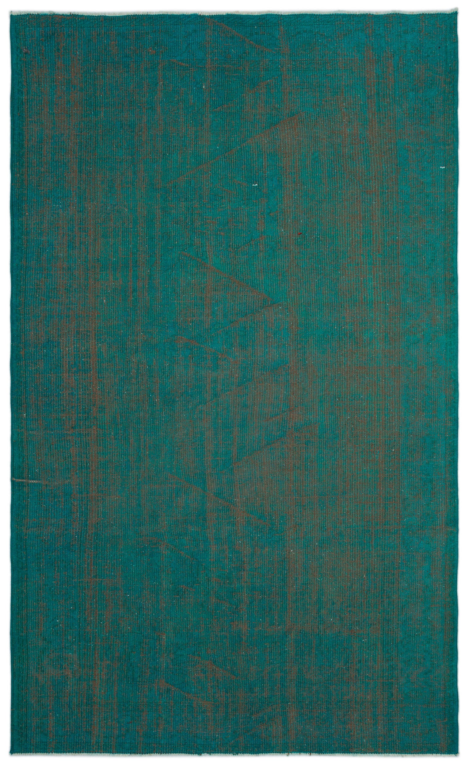 Turquoise  Over Dyed Vintage Rug 5'0'' x 8'6'' ft 153 x 258 cm