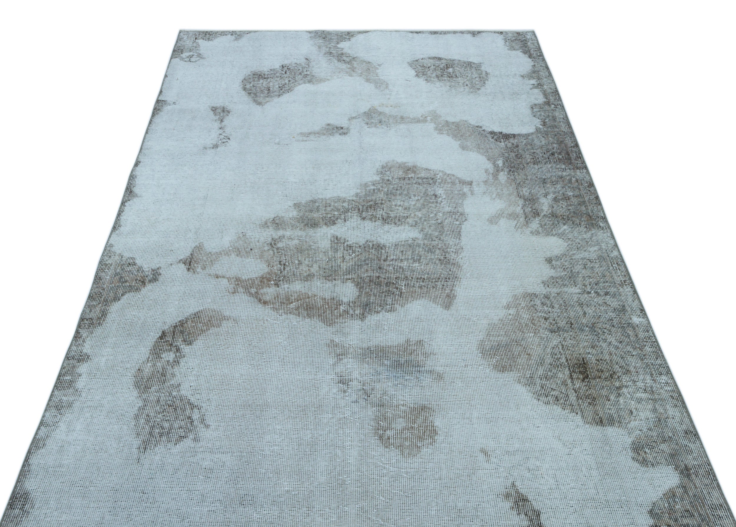 Blue Over Dyed Vintage Rug 4'9'' x 8'12'' ft 146 x 274 cm
