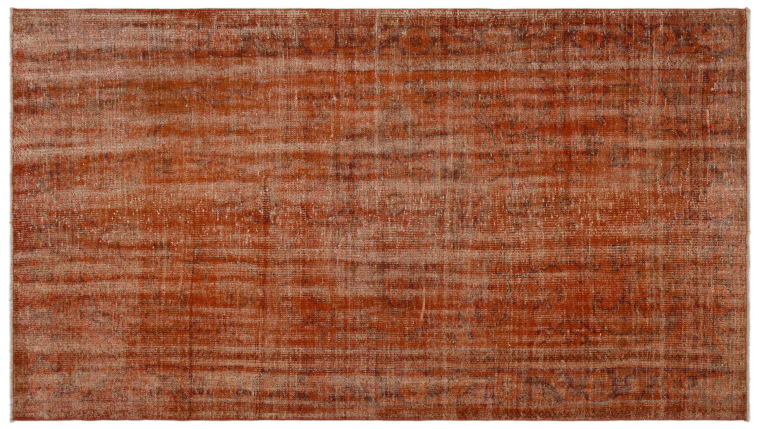 Orange Over Dyed Vintage Rug 5'1'' x 9'2'' ft 156 x 280 cm
