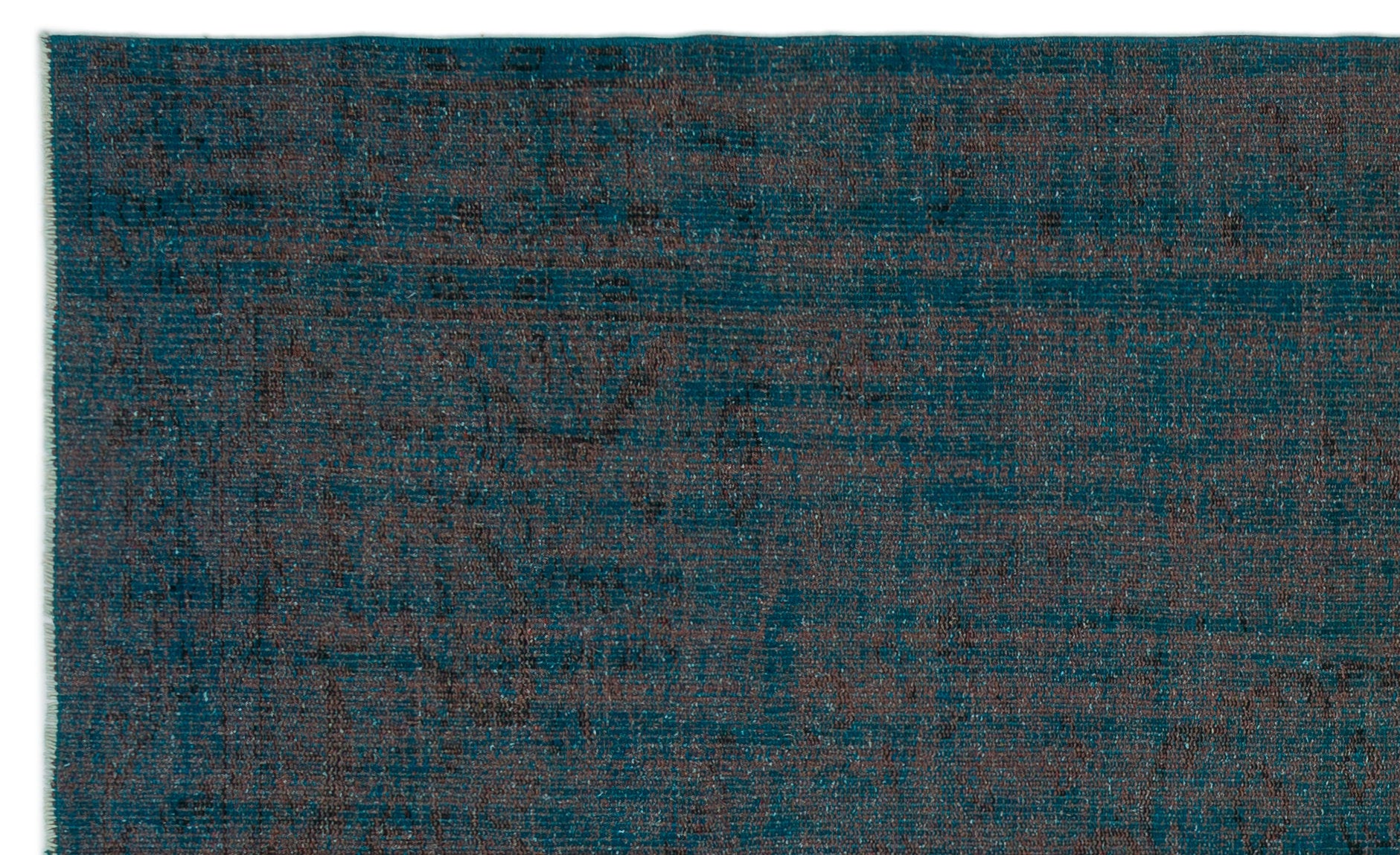 Turquoise  Over Dyed Vintage Rug 5'4'' x 8'6'' ft 162 x 260 cm