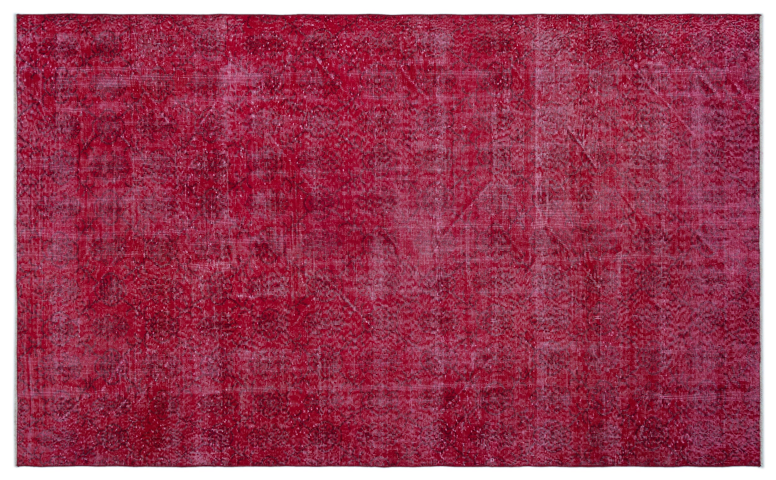 Red Over Dyed Vintage Rug 5'4'' x 8'10'' ft 163 x 270 cm