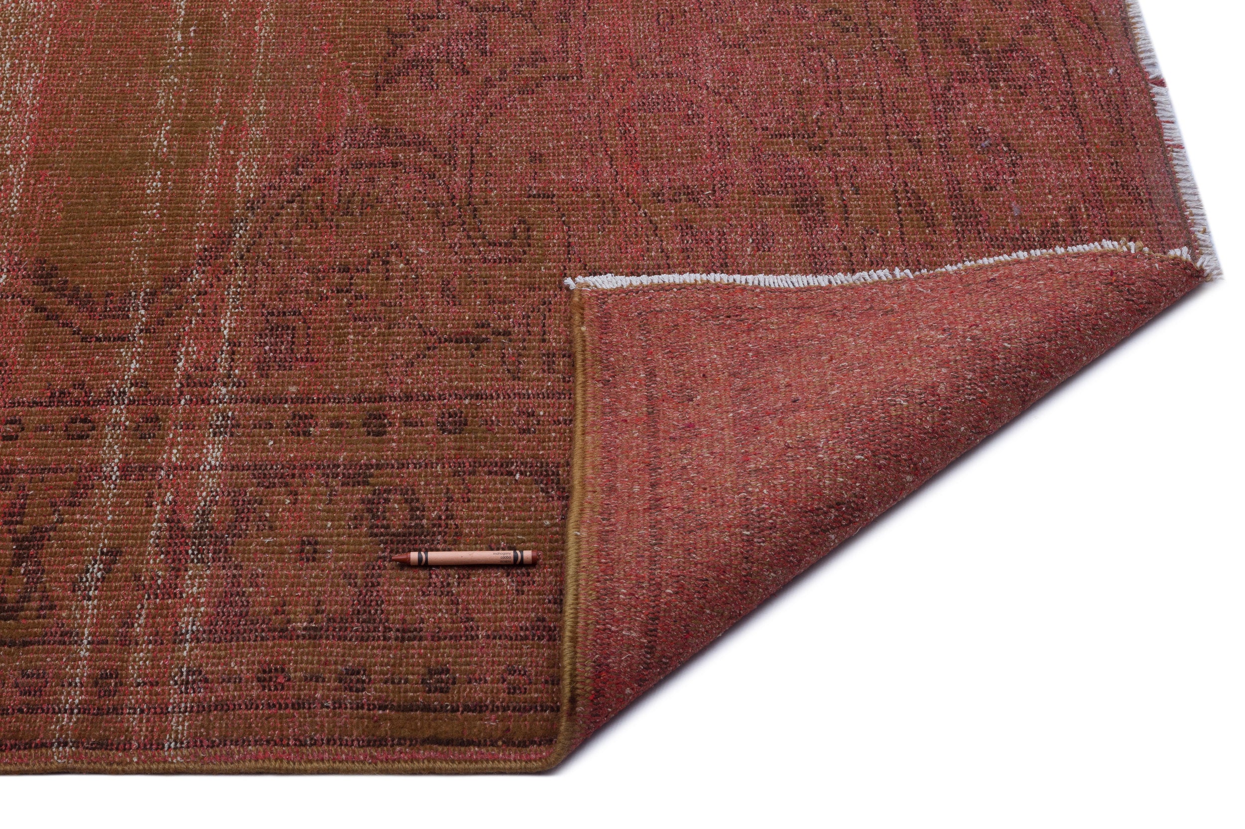 Brown Over Dyed Vintage Rug 6'5'' x 9'9'' ft 195 x 297 cm