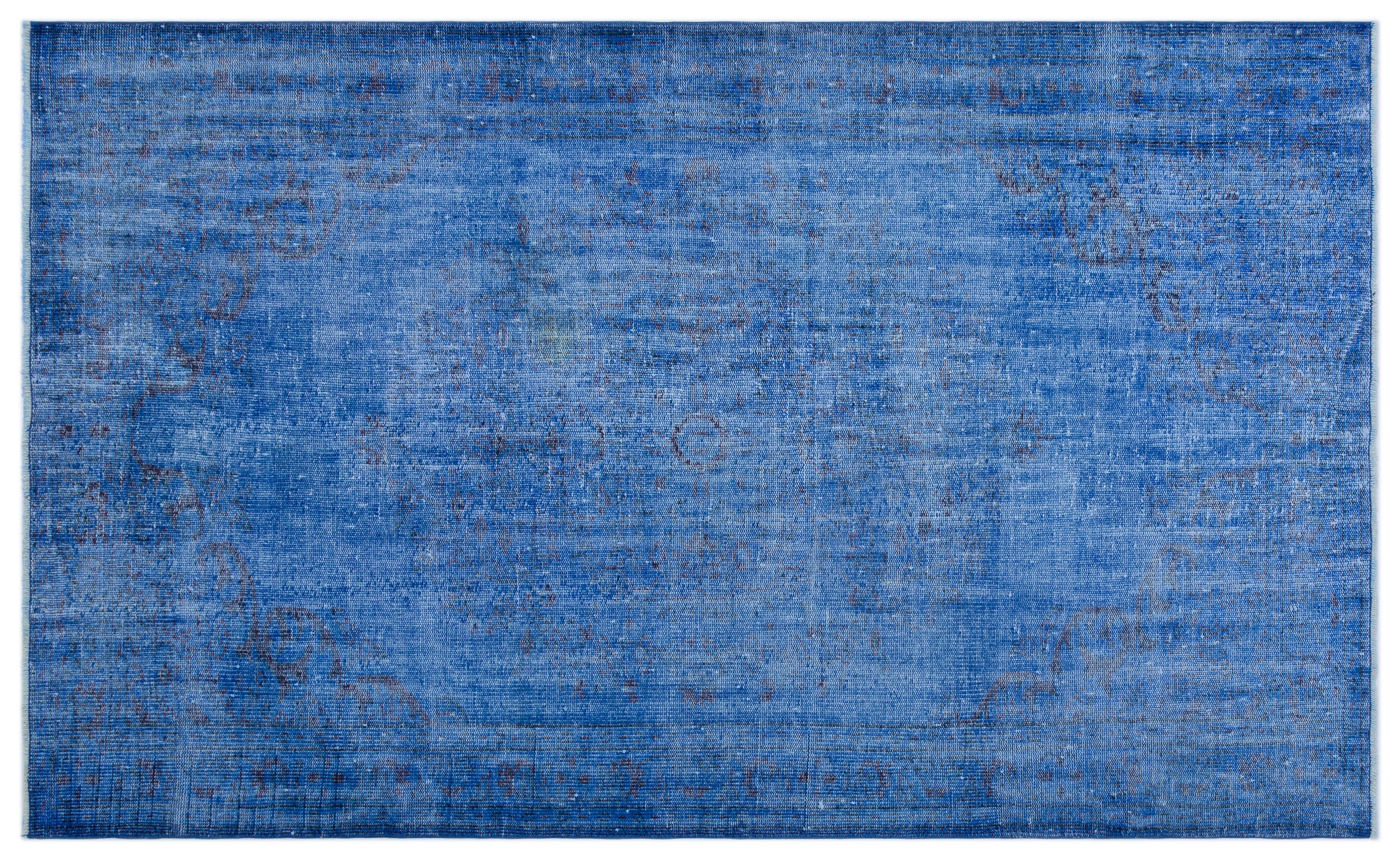 Blue Over Dyed Vintage Rug 5'4'' x 8'8'' ft 163 x 263 cm