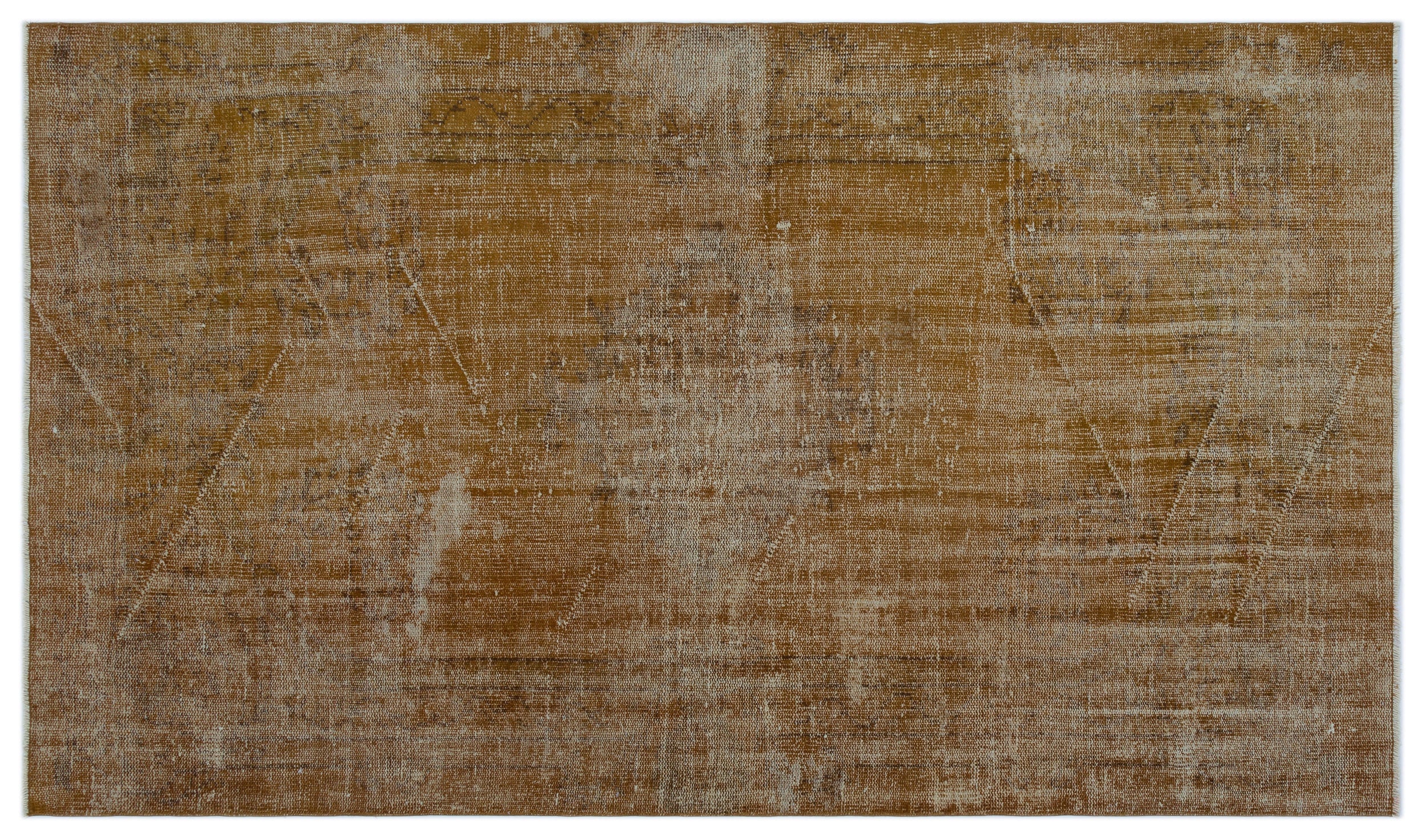Brown Over Dyed Vintage Rug 4'10'' x 8'2'' ft 148 x 250 cm