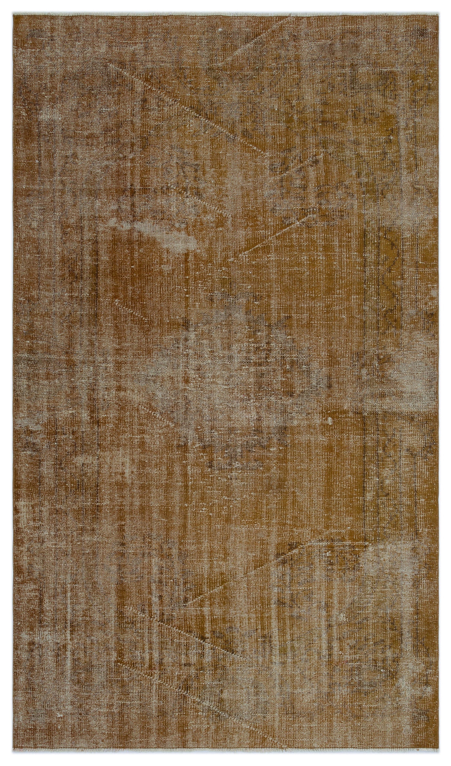 Brown Over Dyed Vintage Rug 4'10'' x 8'2'' ft 148 x 250 cm