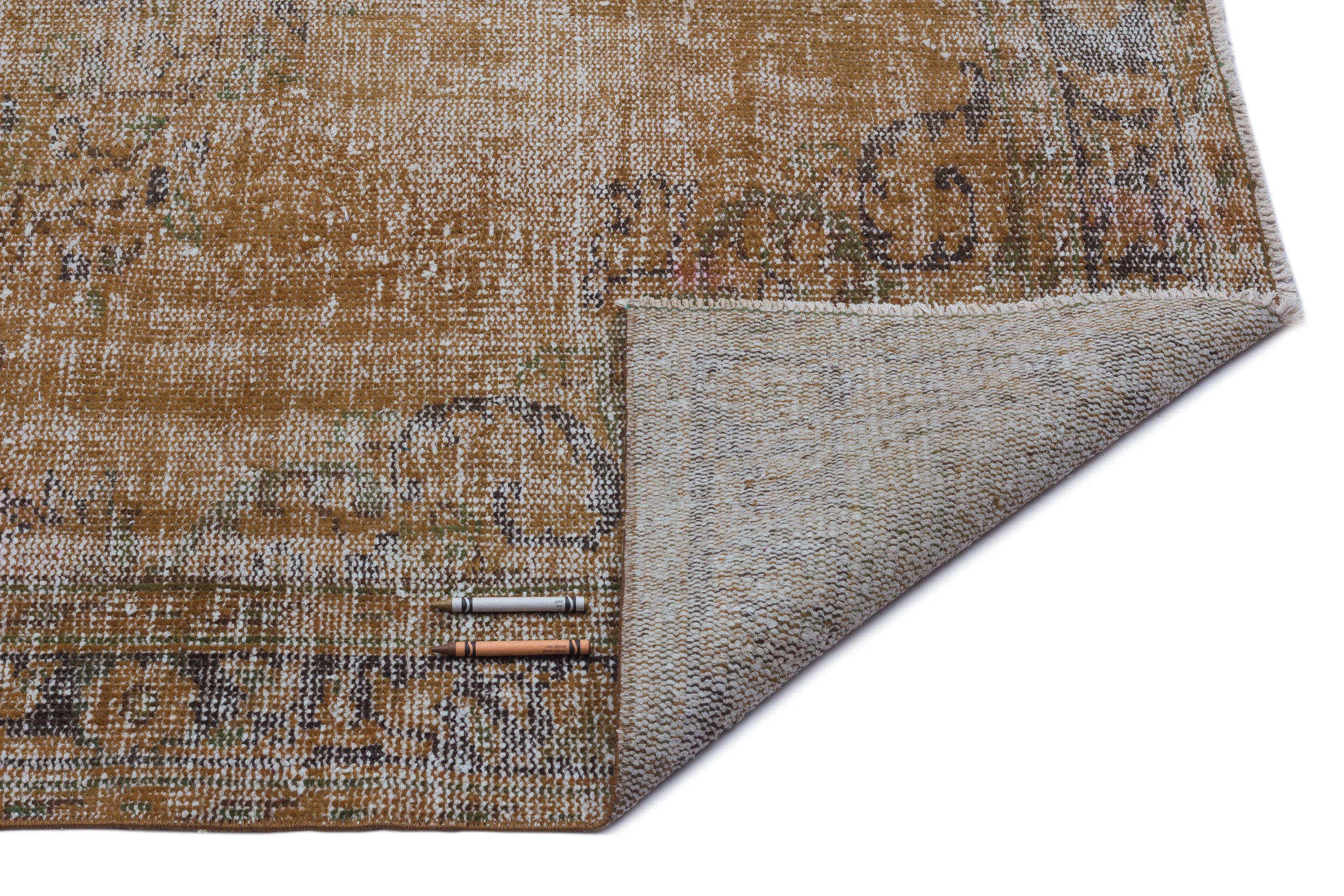 Brown Over Dyed Vintage Rug 5'3'' x 9'1'' ft 161 x 277 cm