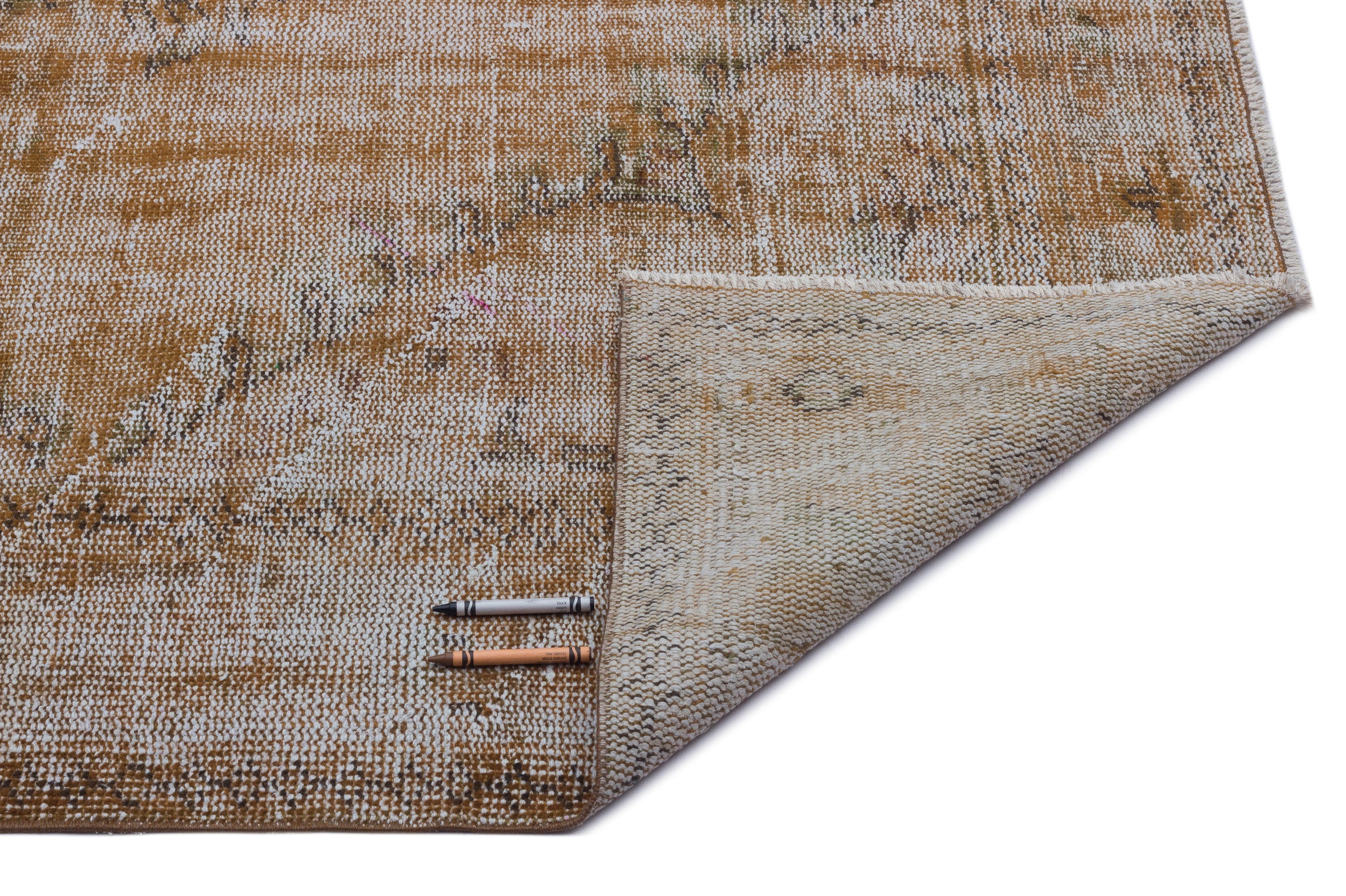 Brown Over Dyed Vintage Rug 6'2'' x 9'6'' ft 188 x 290 cm