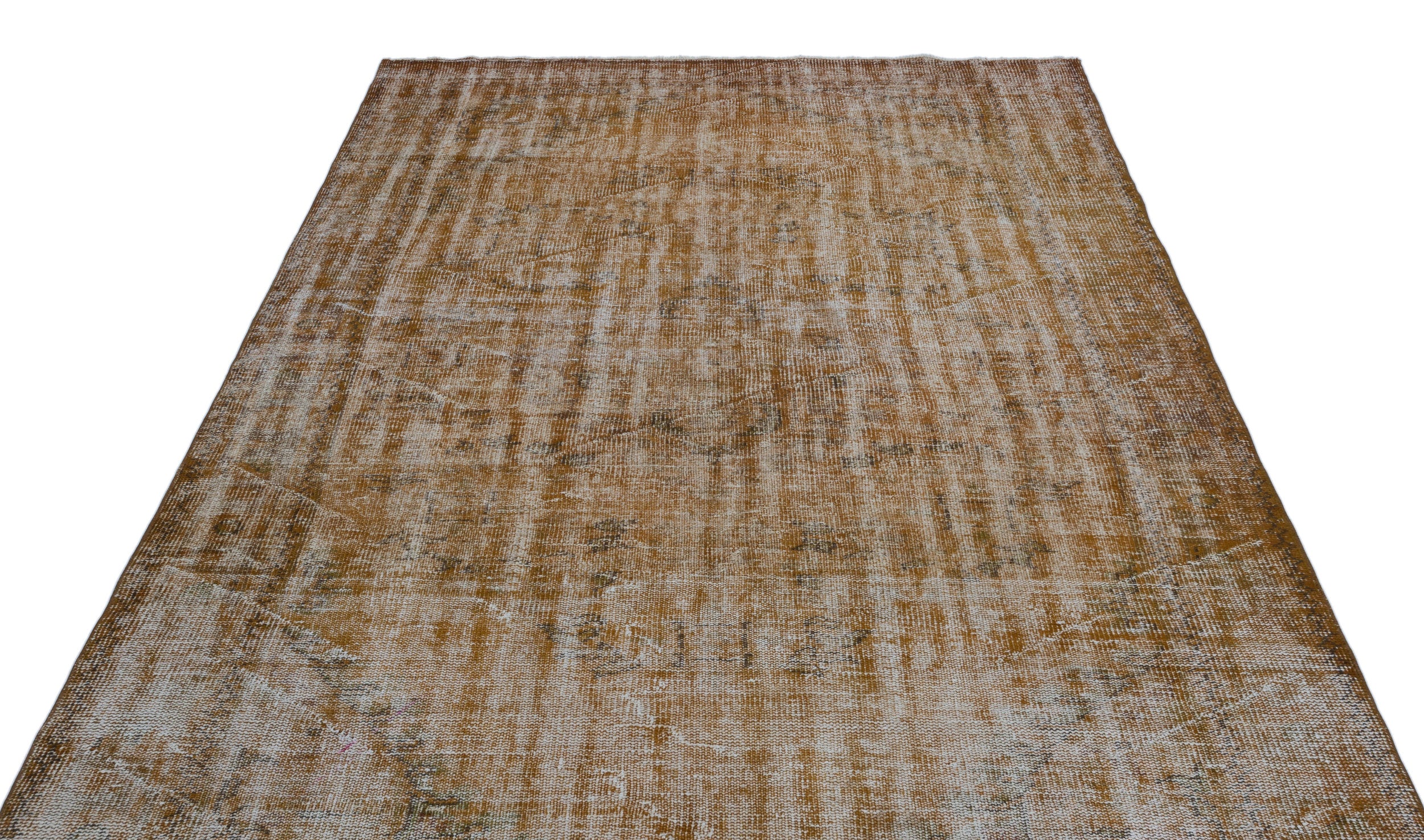 Brown Over Dyed Vintage Rug 6'2'' x 9'6'' ft 188 x 290 cm
