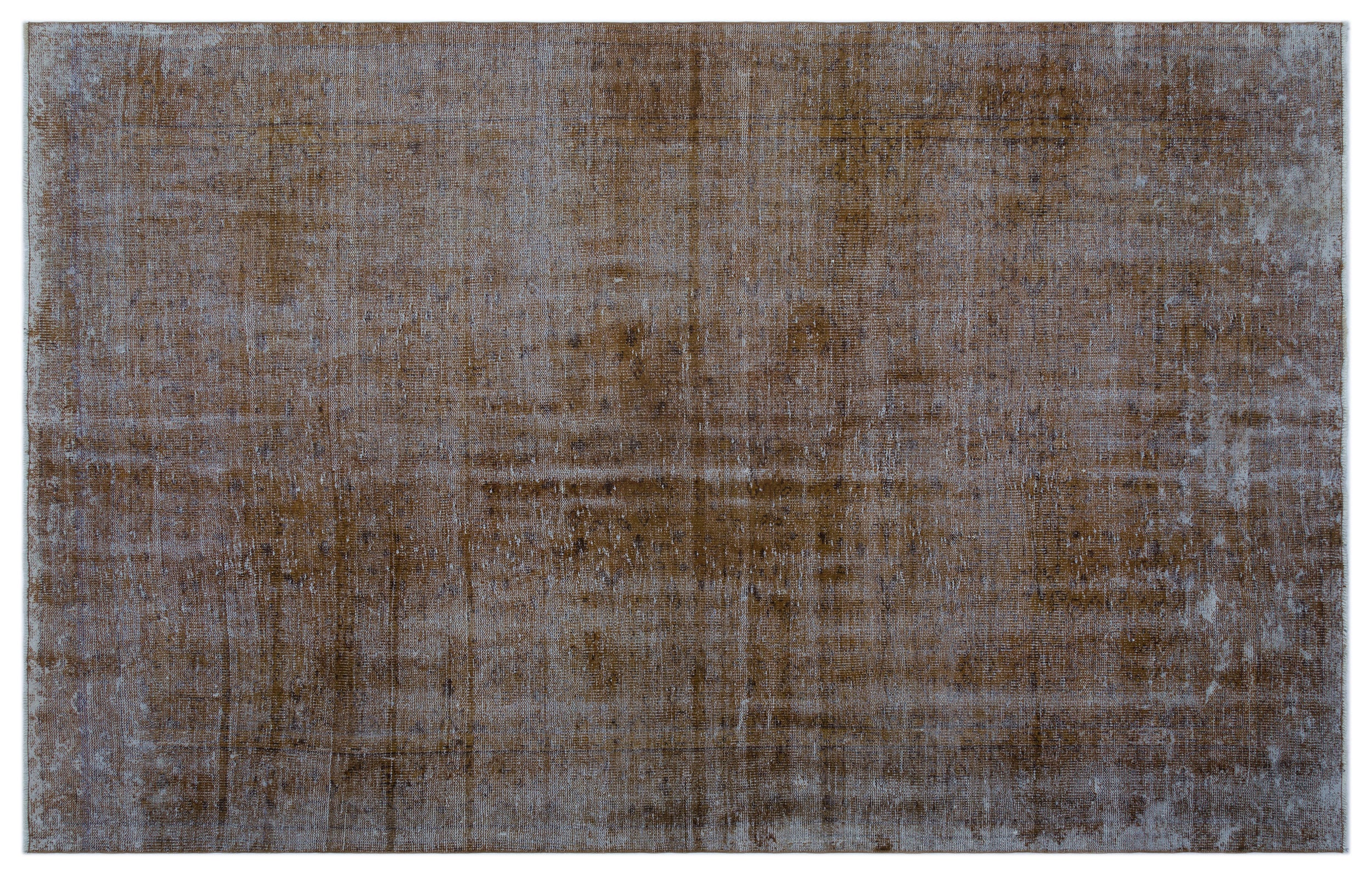 Brown Over Dyed Vintage Rug 6'8'' x 10'4'' ft 202 x 315 cm