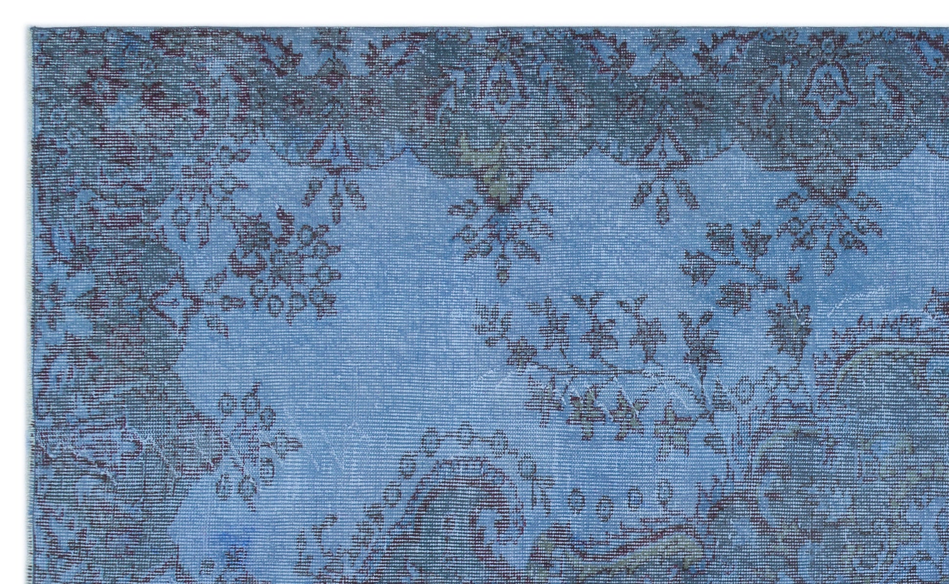 Blue Over Dyed Vintage Rug 5'6'' x 9'0'' ft 168 x 275 cm