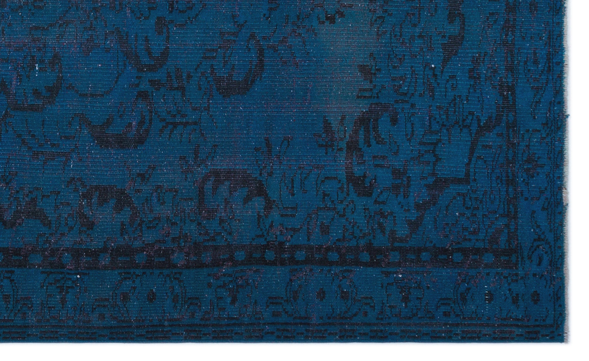 Blue Over Dyed Vintage Rug 5'4'' x 8'10'' ft 162 x 270 cm