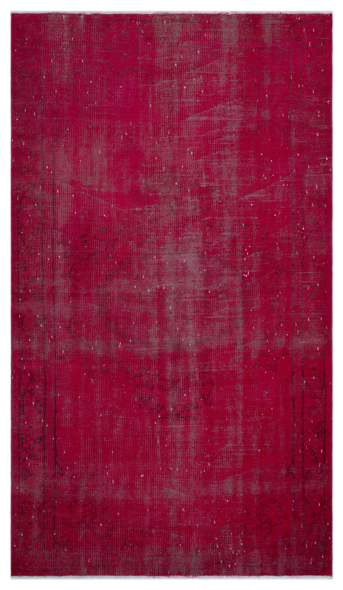 Red Over Dyed Vintage Rug 4'11'' x 8'9'' ft 150 x 266 cm