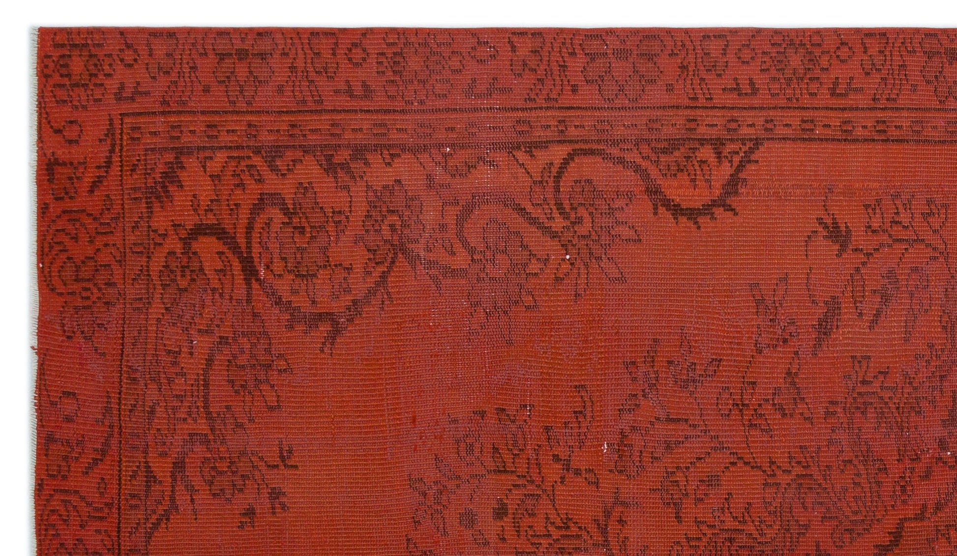 Orange Over Dyed Vintage Rug 5'3'' x 9'2'' ft 160 x 280 cm